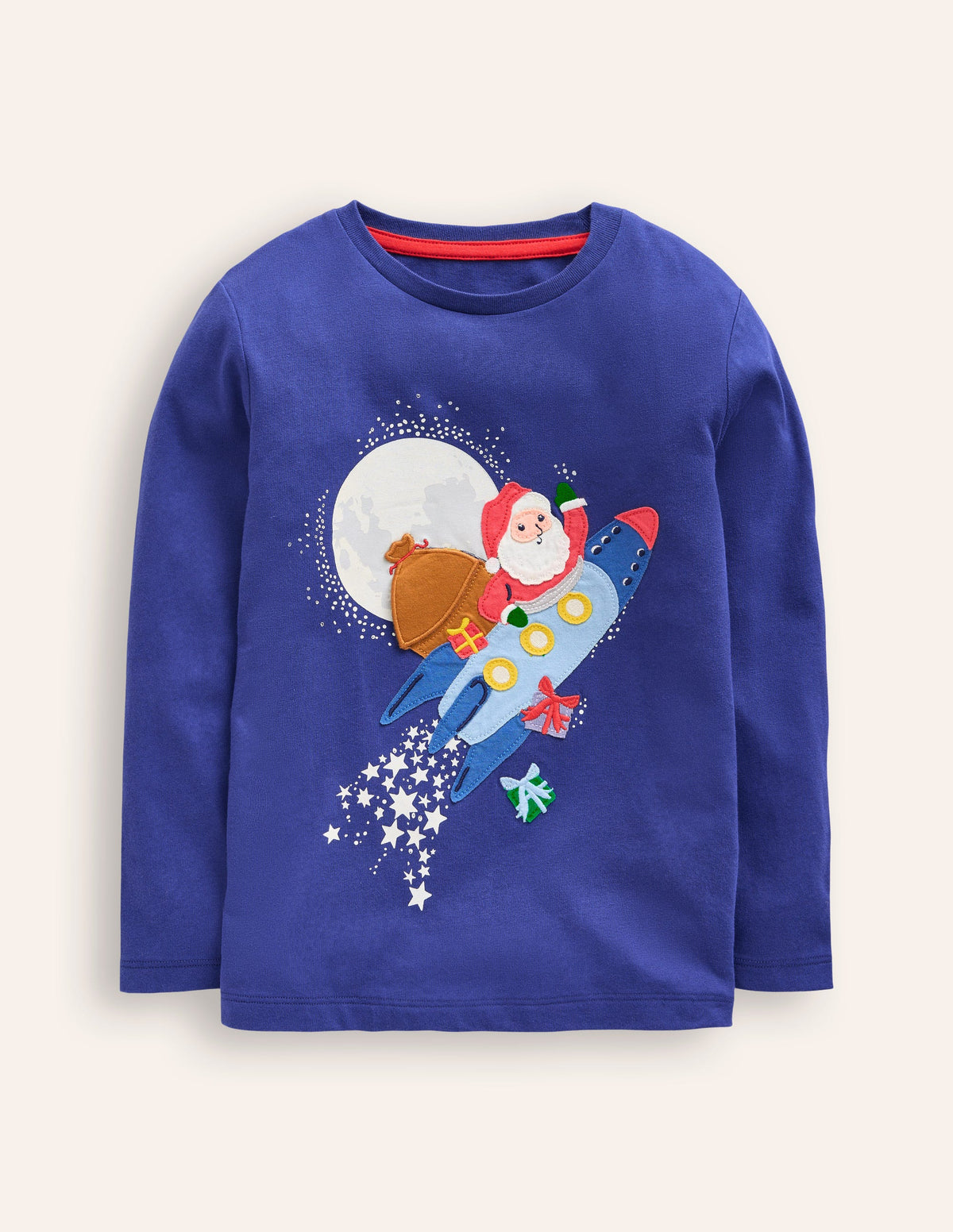 T-Shirt mit Klappe-Steuerbord Blau Rocket Santa-1
