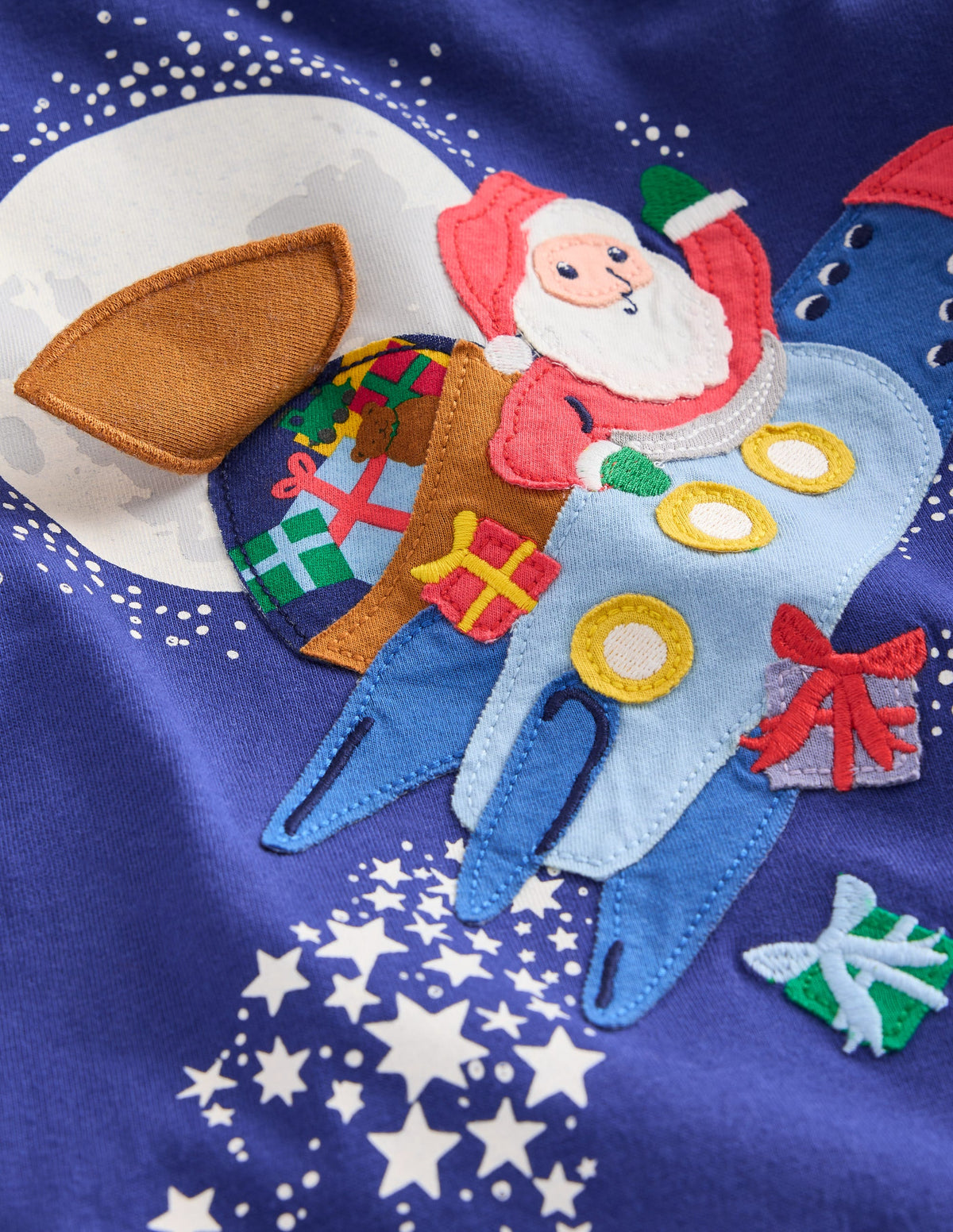 T-Shirt mit Klappe-Steuerbord Blau Rocket Santa-3