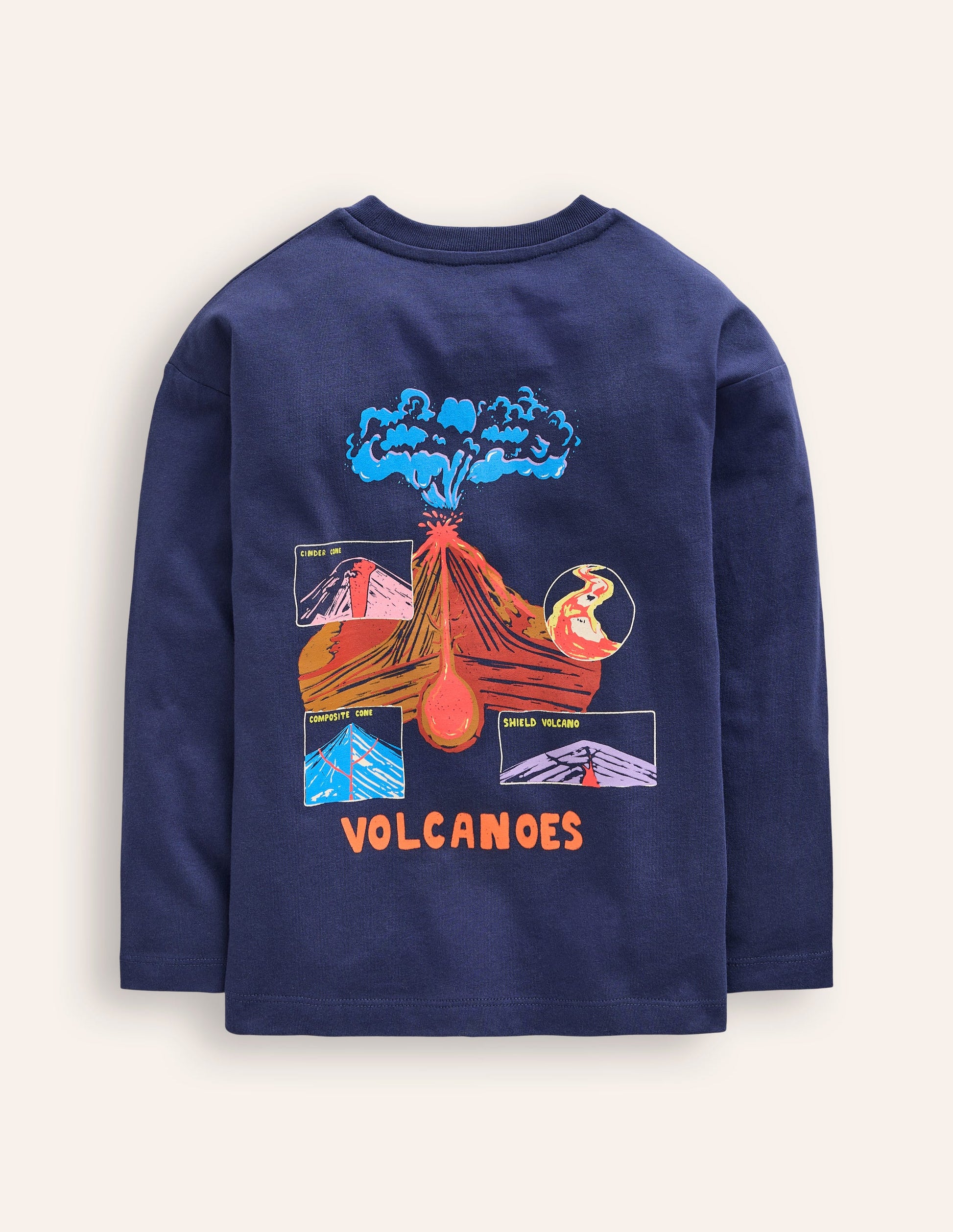 Fun Science Logo T-shirt-Stormy Blue Volcanoes-2