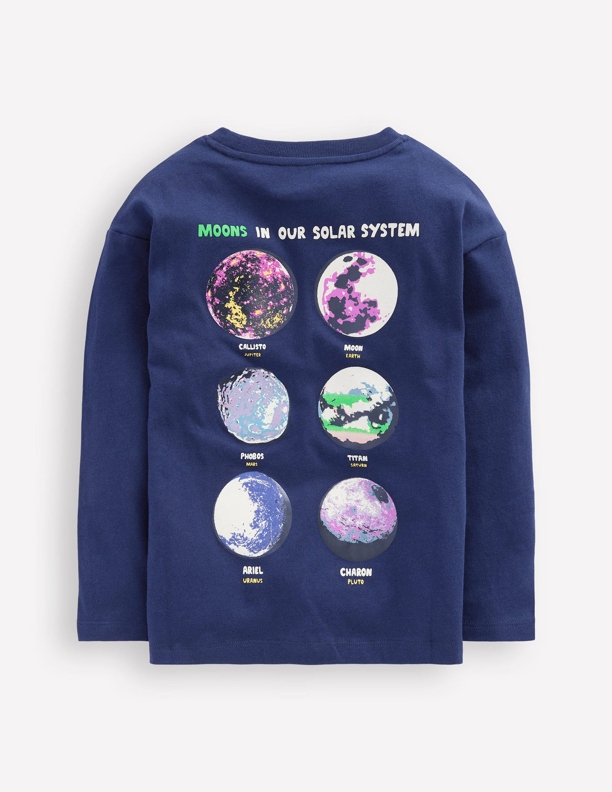 Fun Science Logo T-shirt-College Navy Planets - Image 2