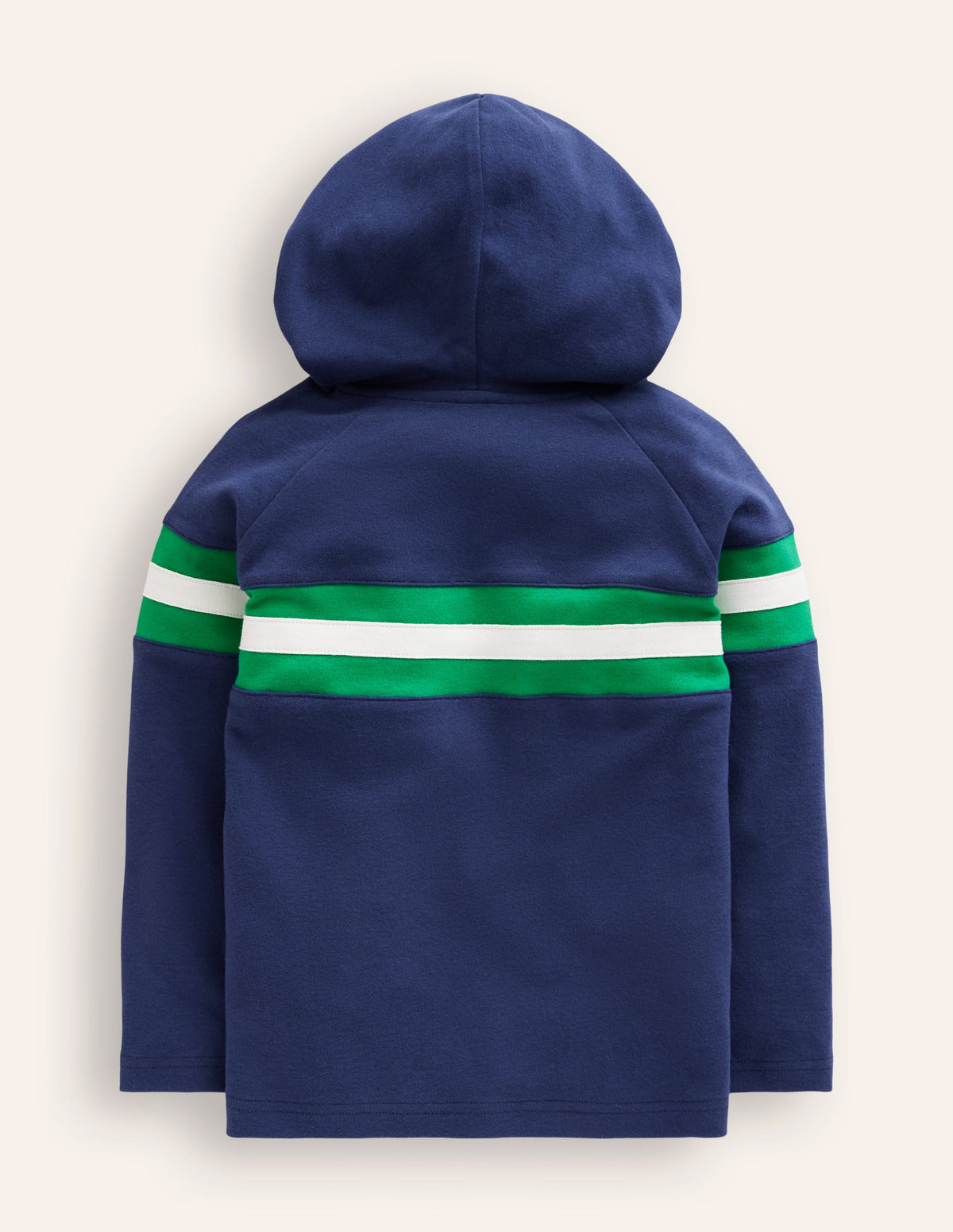 Superweicher Raglan-Hoodie-College Marineblau Brust Streifen-2