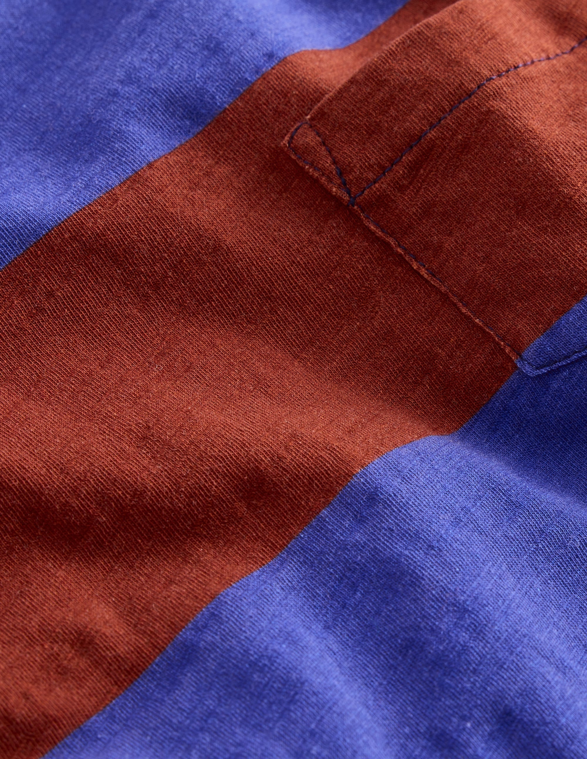 Everyday Long Sleeve T-Shirt-Blue/ Burgandy stripe - Image 3