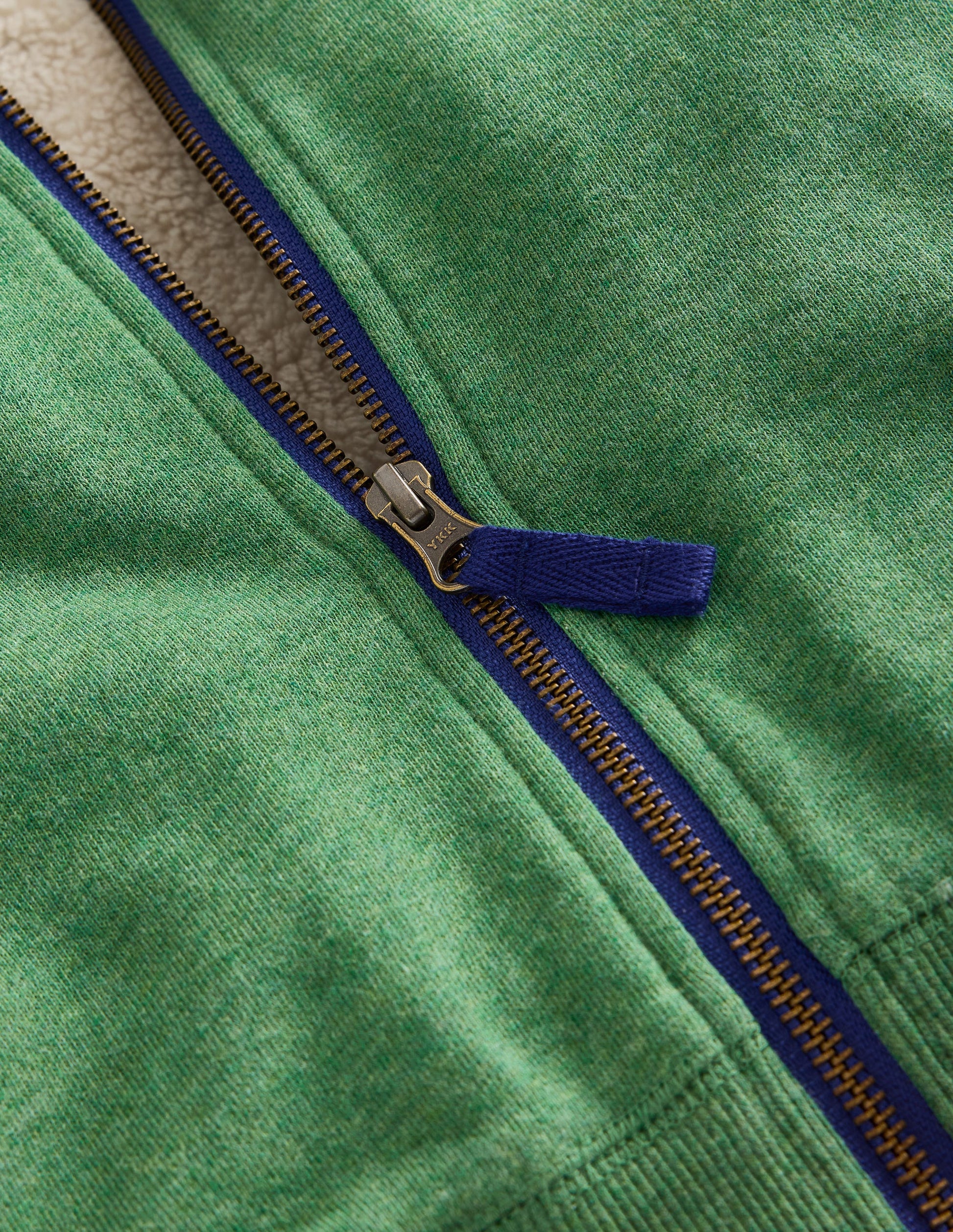 Kapuzenpullover mit Zottelfutter-Grün Meliert-3