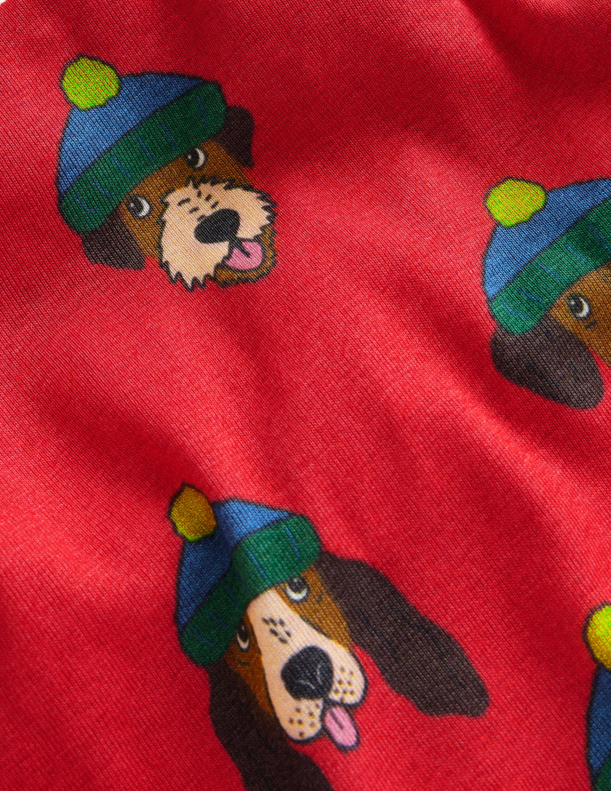 Eng anliegender, langer Schlafanzug-Mohnblumenrot Coole Hunde - Image 3