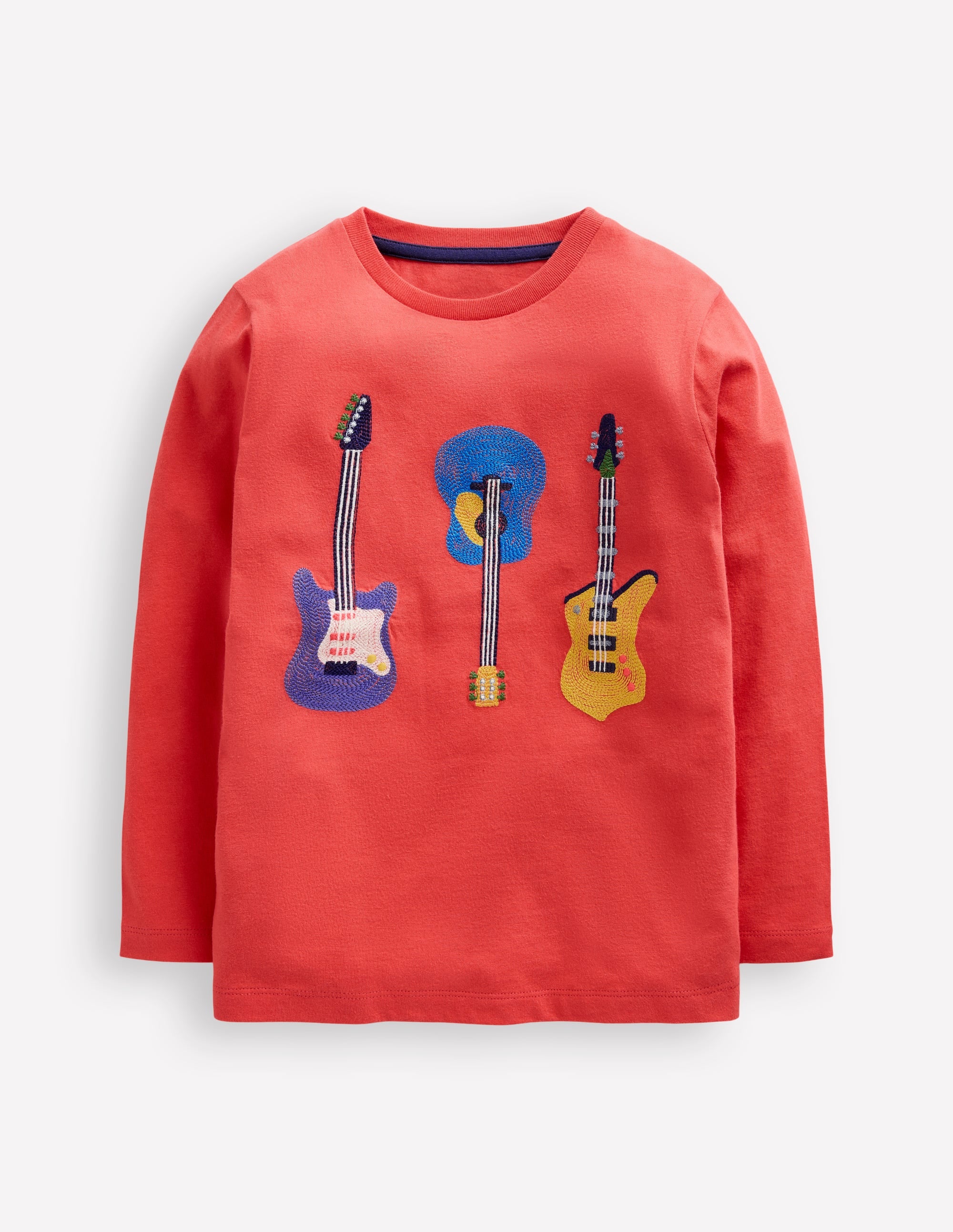 LS T-Shirt mit Superstitch-Logo-Marmeladenrot Gitarre - Image 1