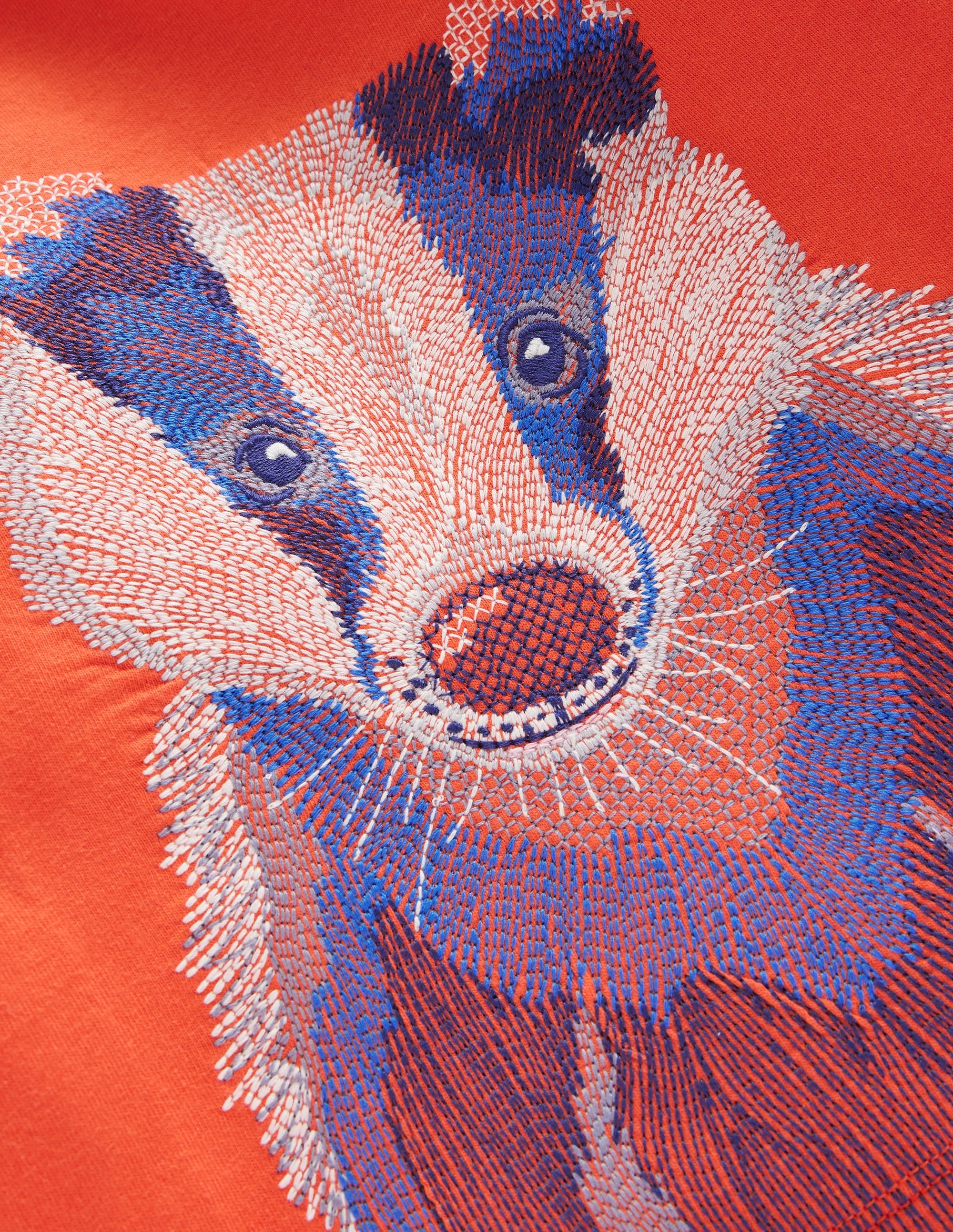 T-Shirt mit Superstitch-Design-Terrakotta-Orange Dachs - Image 6