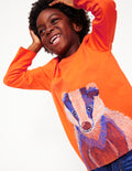T-Shirt mit Superstitch-Design-Terrakotta-Orange Dachs