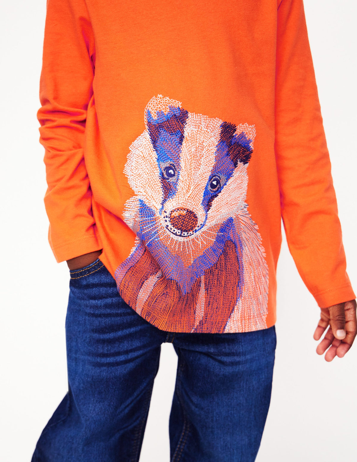 T-Shirt mit Superstitch-Design-Terrakotta-Orange Dachs - Image 2