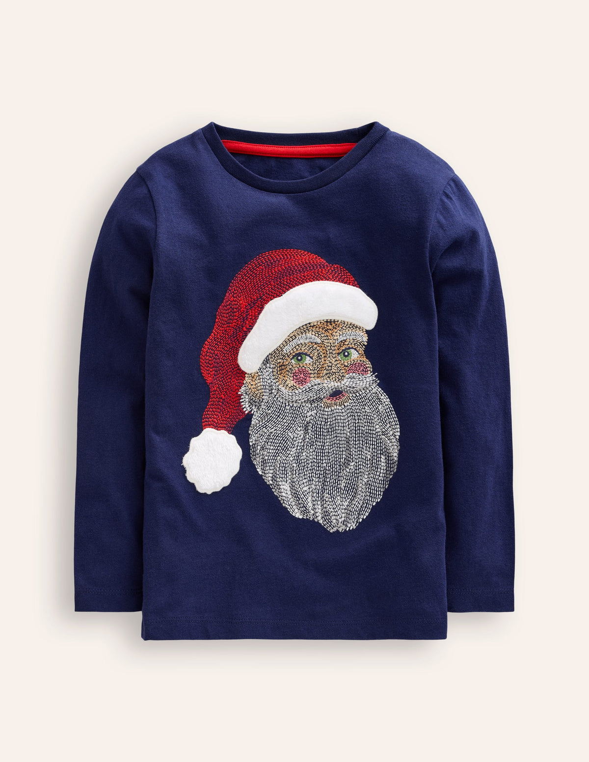 T-Shirt mit Superstitch-Design-Schuluniform-Navy, Weihnachtsmann-1