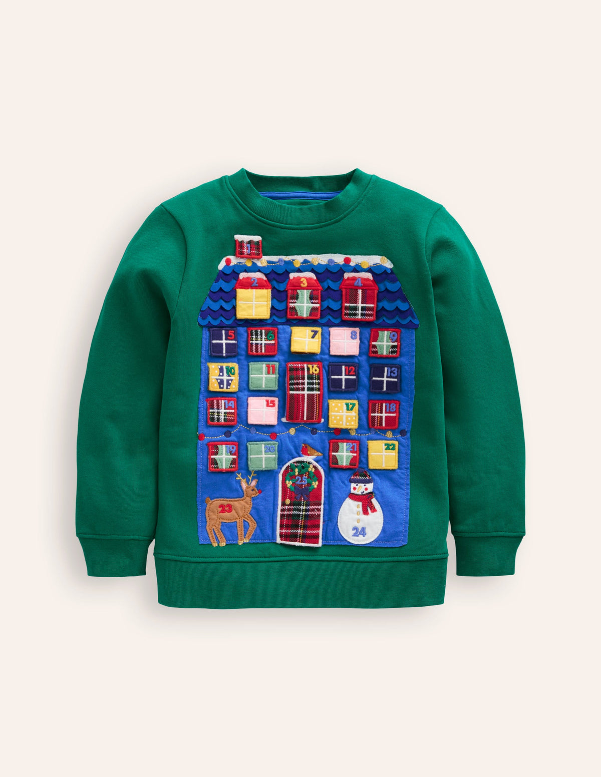 Adventskalender-Sweatshirt-Schmucksteingrün Advent - Image 1