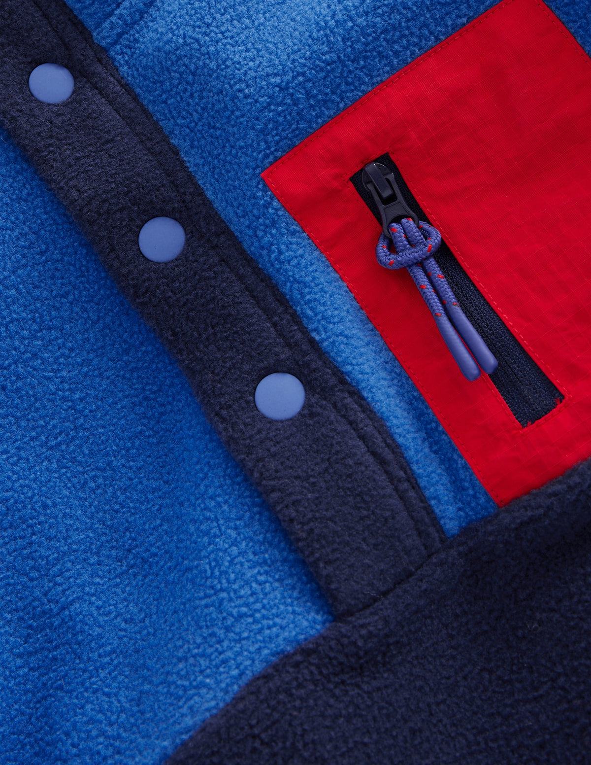 Kuscheliger Fleecepullover-College Marineblau Blockfarben - Image 3