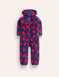 Bequemer Fleece-Overall-Steuerbordblau und Roter Stern