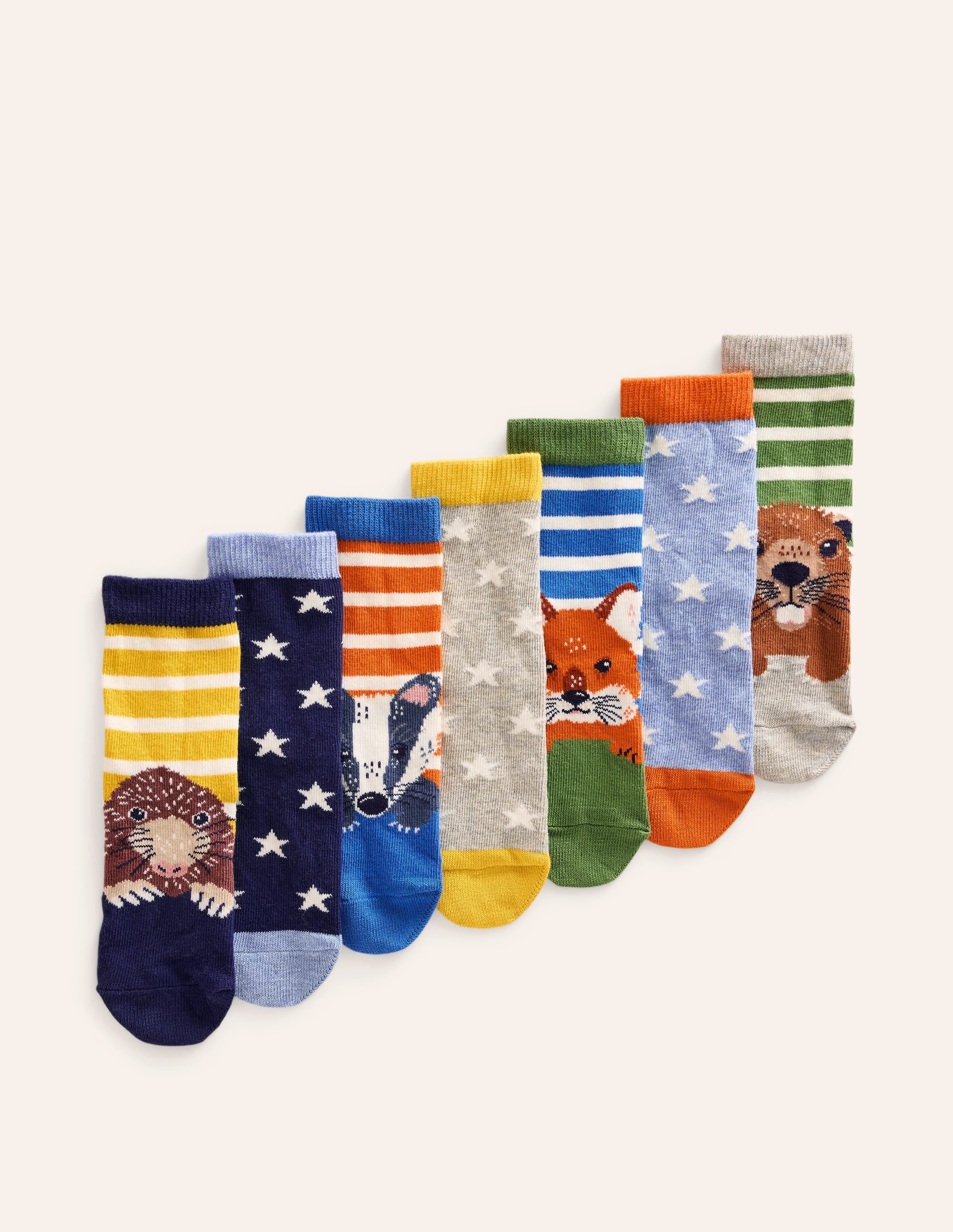 7-pack Socks-Multi Woodland Animals - Image 1