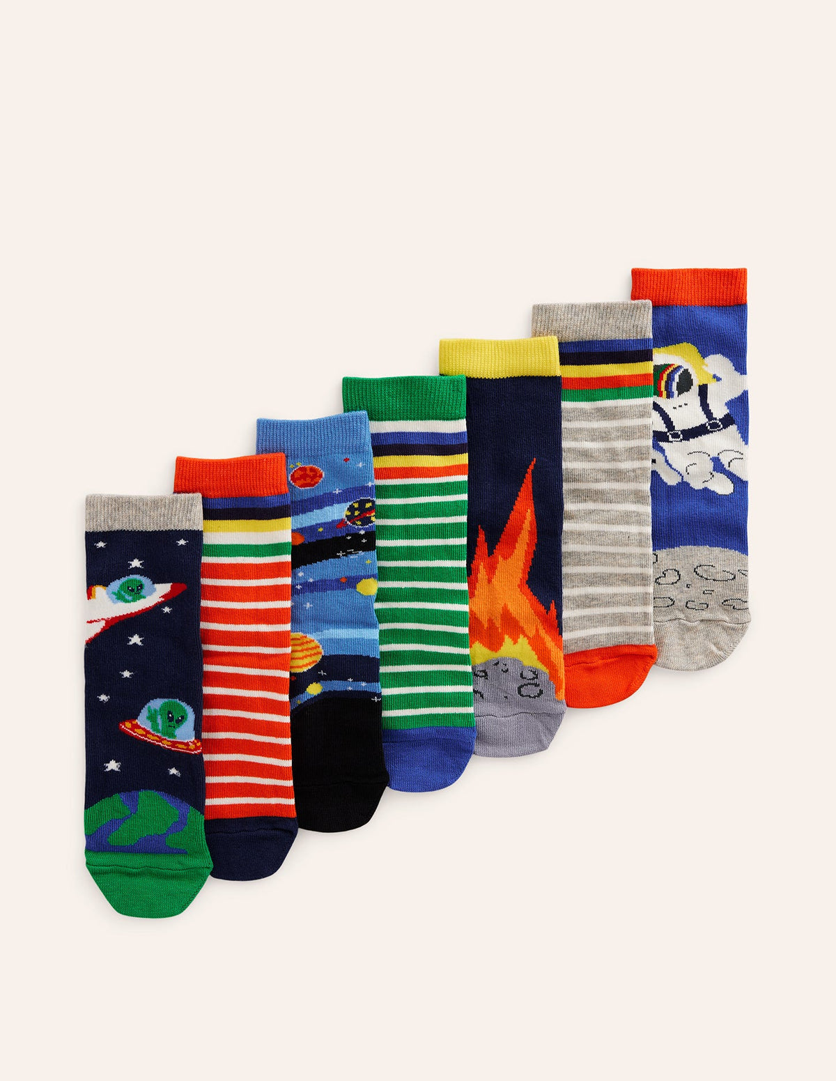 Socken im 7er-Pack-Bunt Weltraum-1