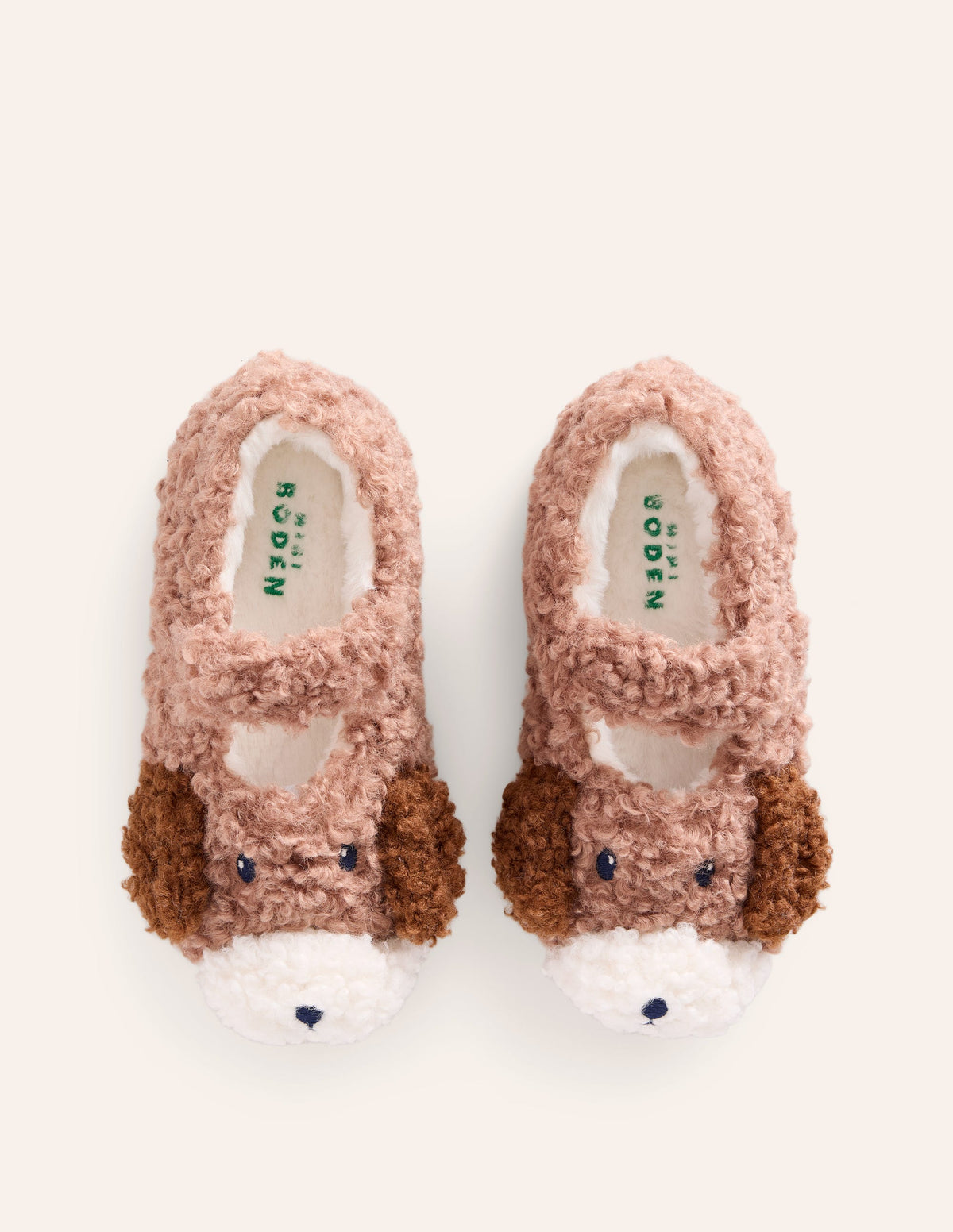 Chaussons en borg-Chien marron caramel - Image 4