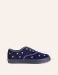 Chaussures sans lacets en velours-Marine Université