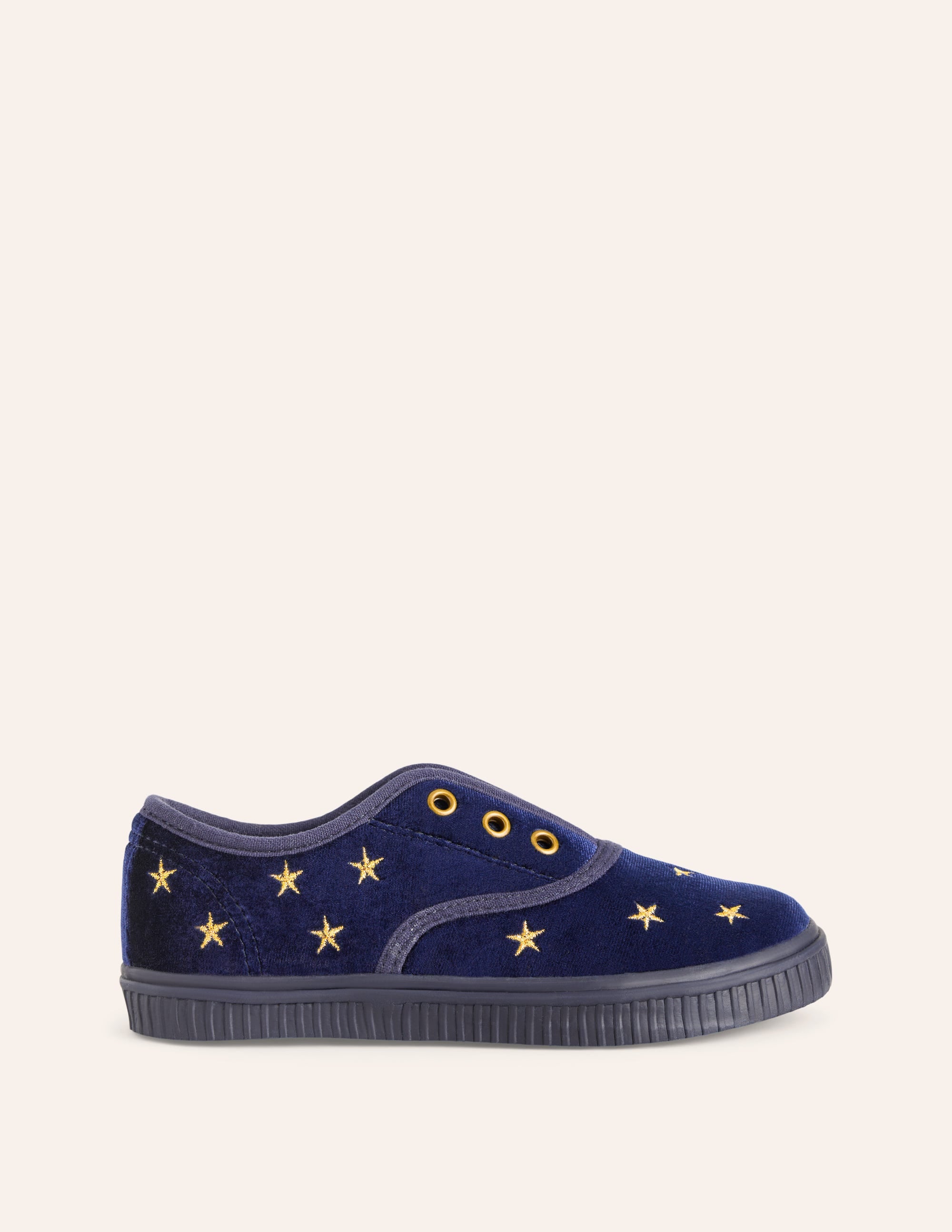 Chaussures sans lacets en velours-Marine Université - Image 1