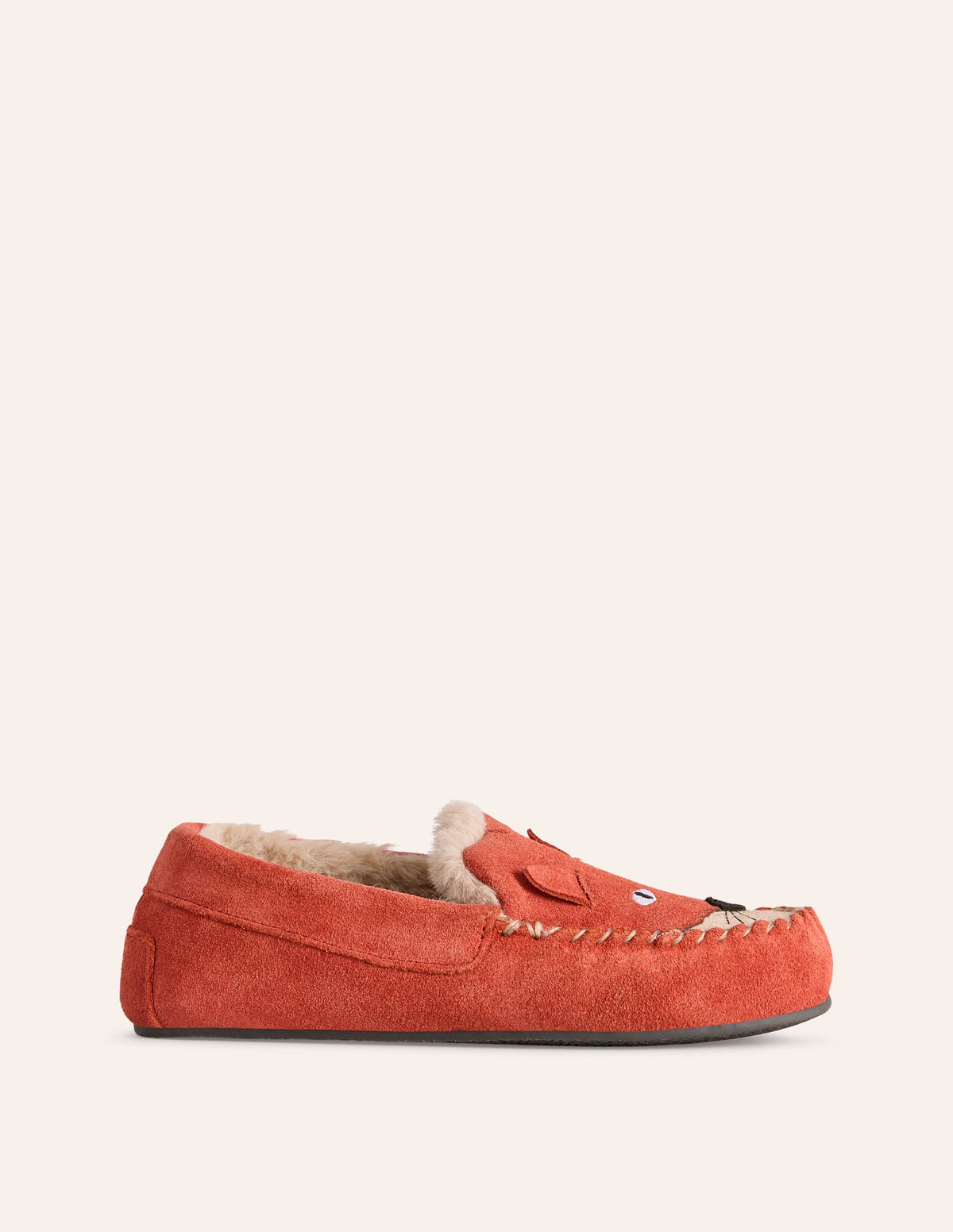Kuschelige Hausschuhe aus Wildleder mit Fuchsmotiv-Herbstliches Orange-1