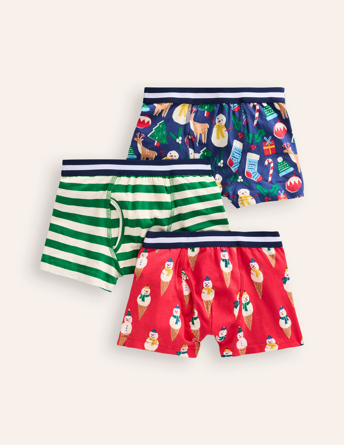 Boxershorts im 3er-Pack-Bunt, Weihnachtsmotiv - Image 1