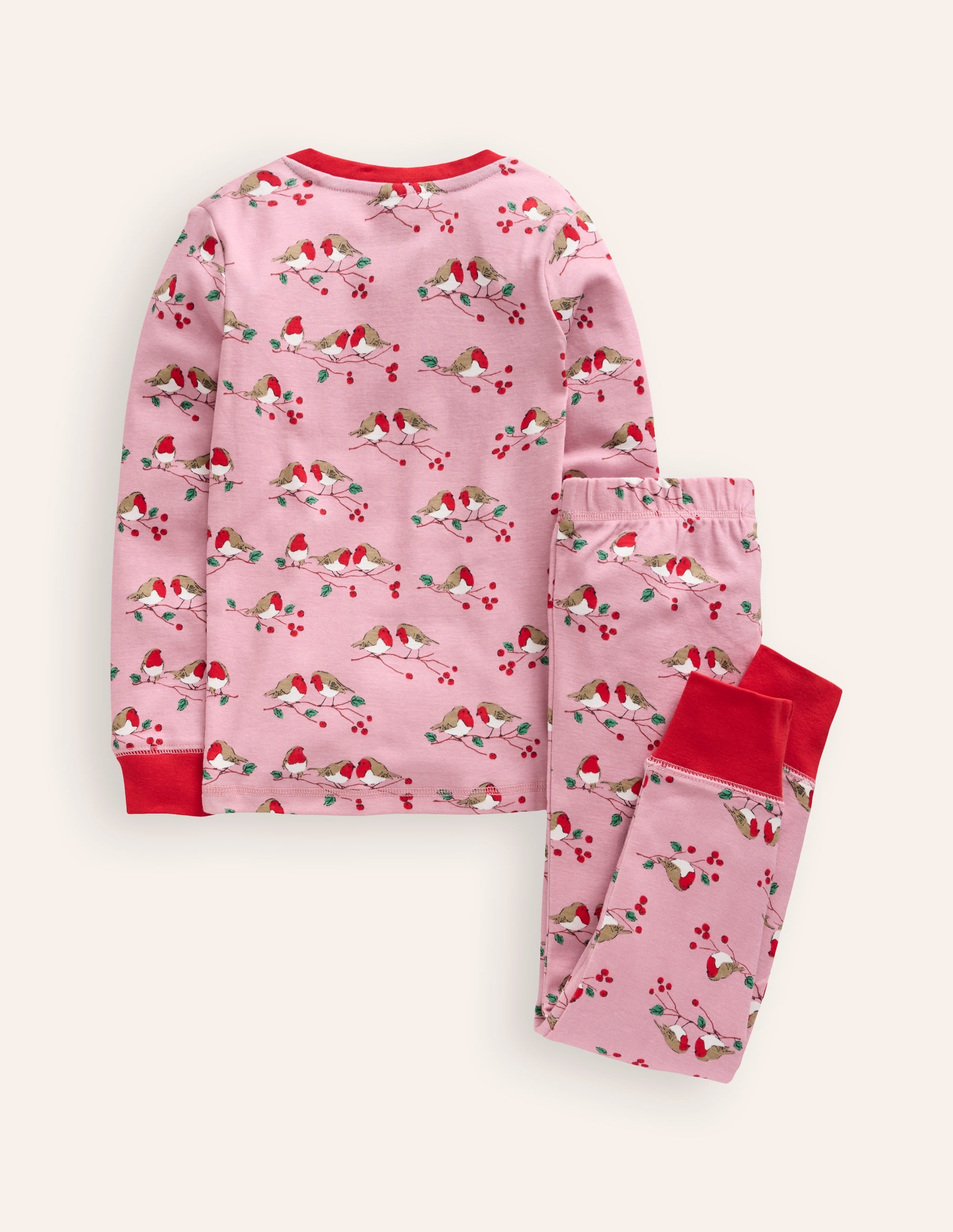 Eng anliegender, langer Schlafanzug-Rosa Rotkehlchen - Image 2