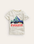 T-Shirt mit Mount-Everest-Motiv-Naturweiß Berg