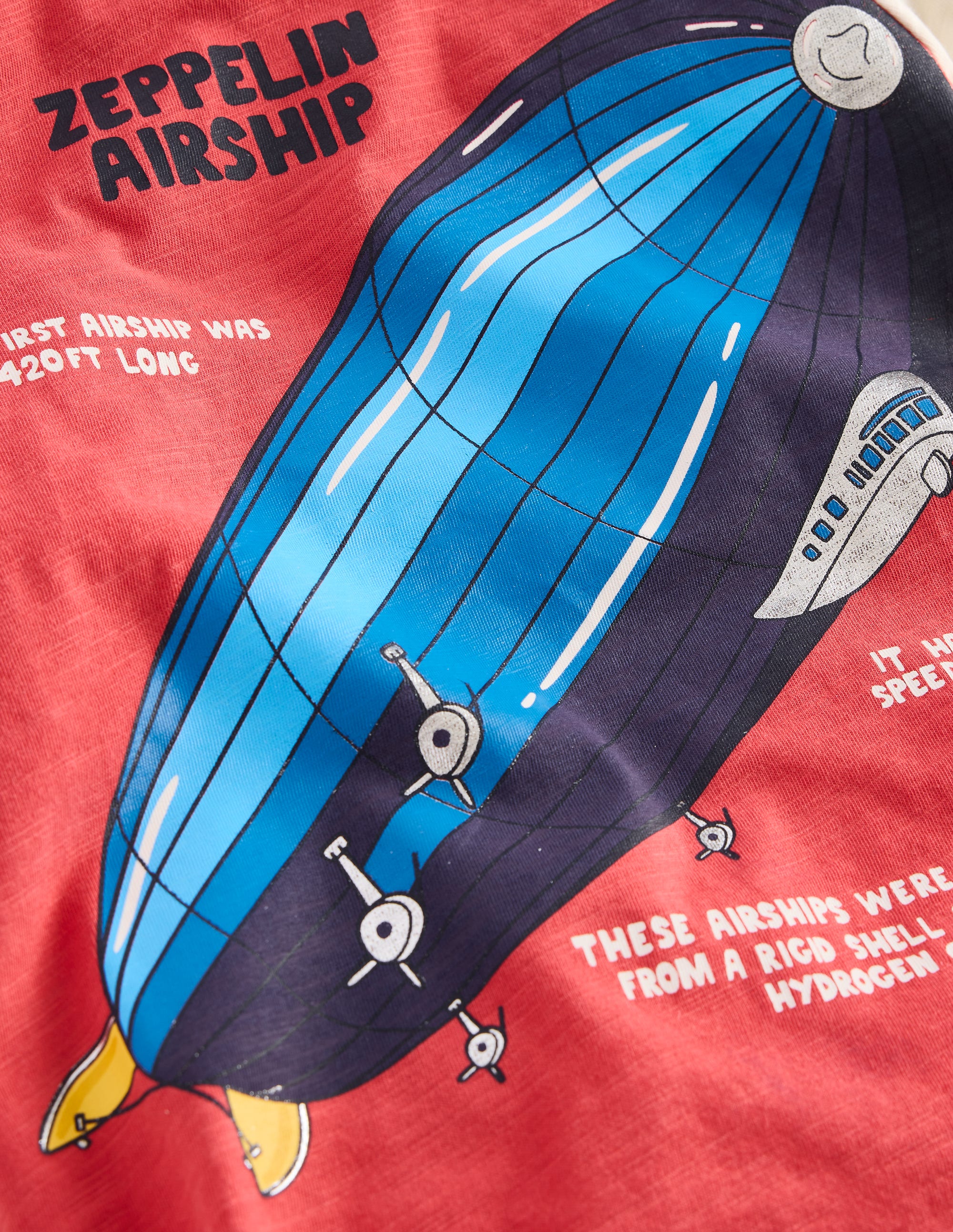 Printed Logo Raglan T-Shirt-Cherry Tomato Zepplin Airship - Image 3