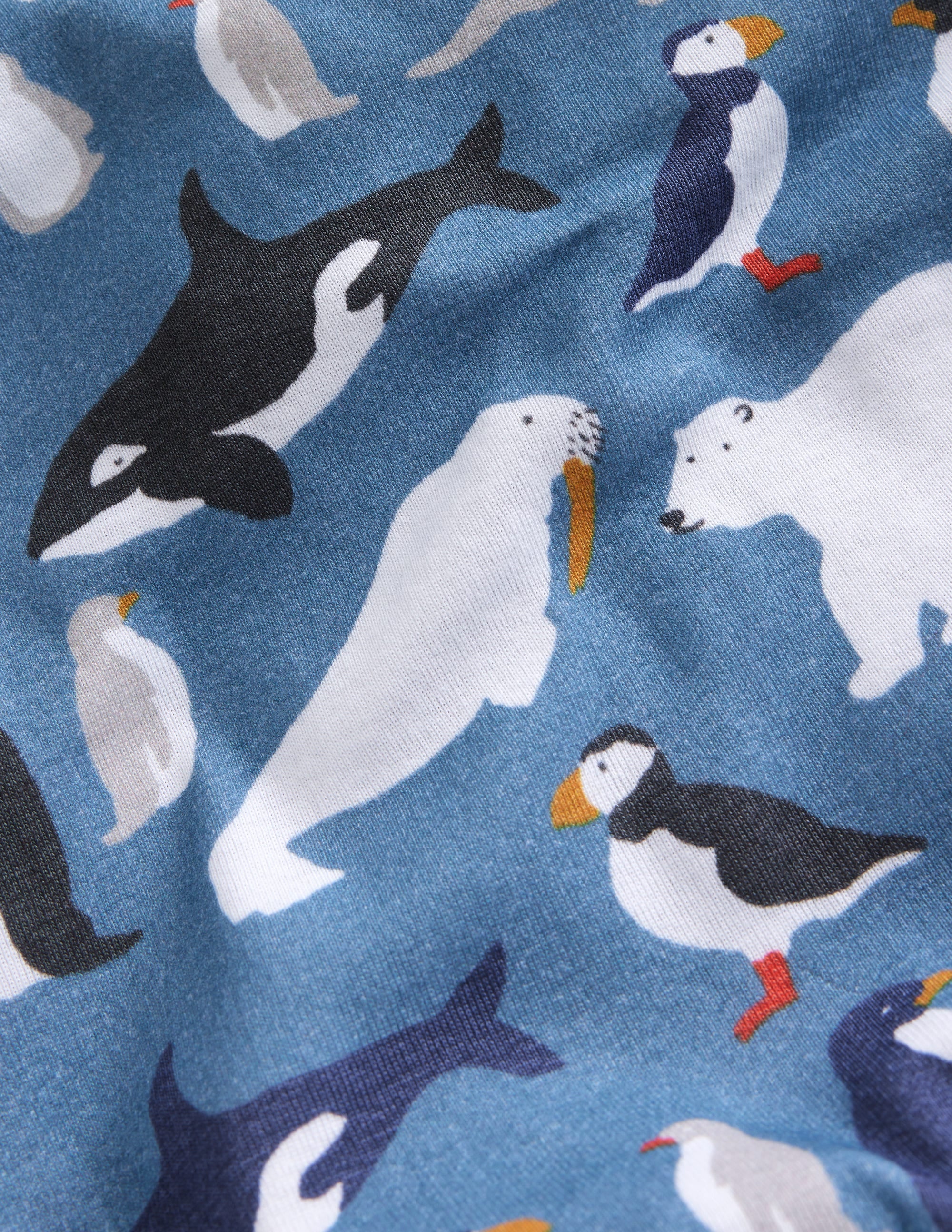 2 pyjamas douillets-Animaux arctiques bleu et rayé - Image 2