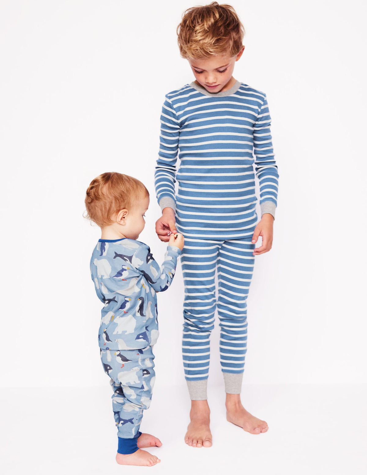2 pyjamas douillets-Animaux arctiques bleu et rayé-3