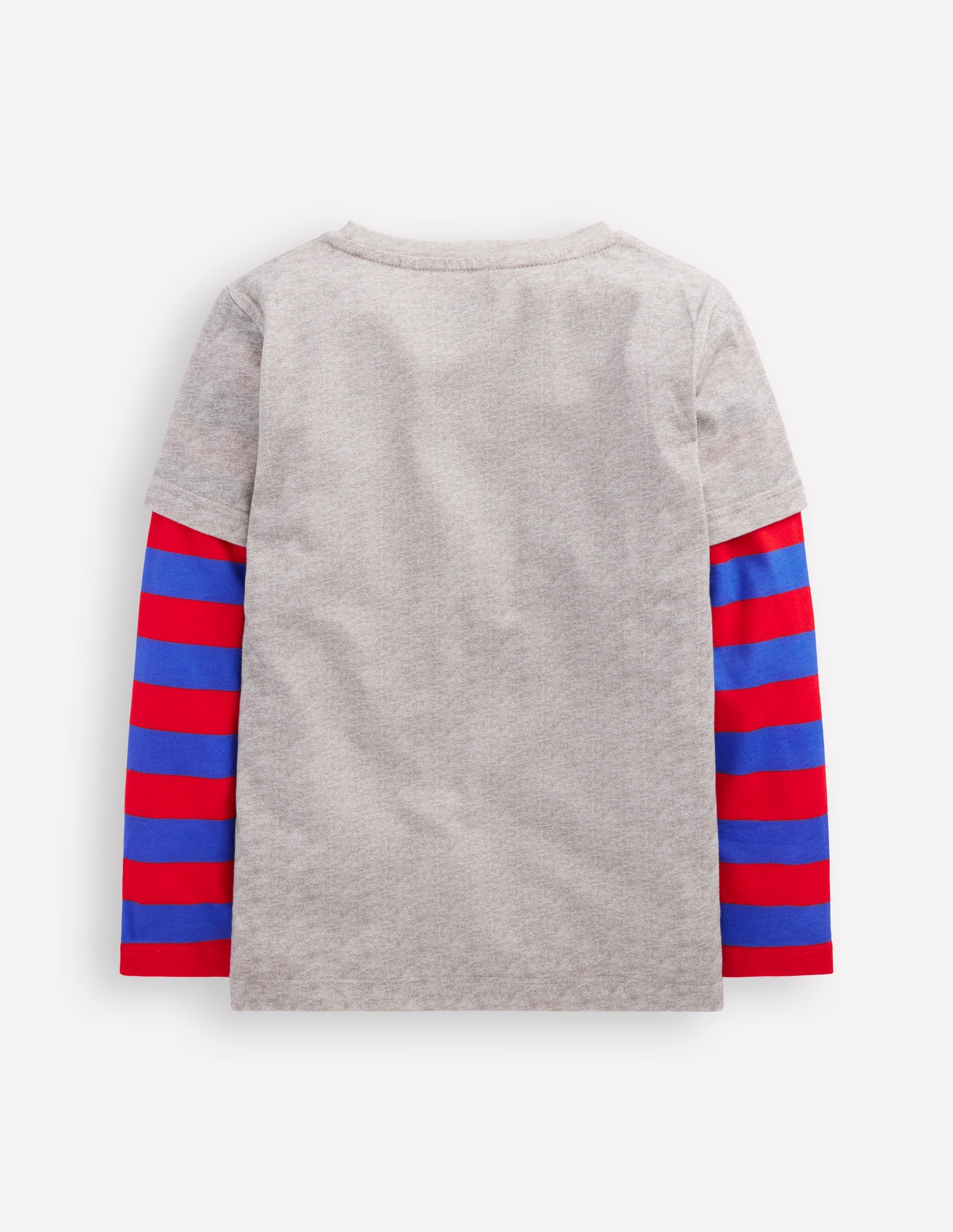 Mock Sleeve T-shirt-Grey Marl - Image 2