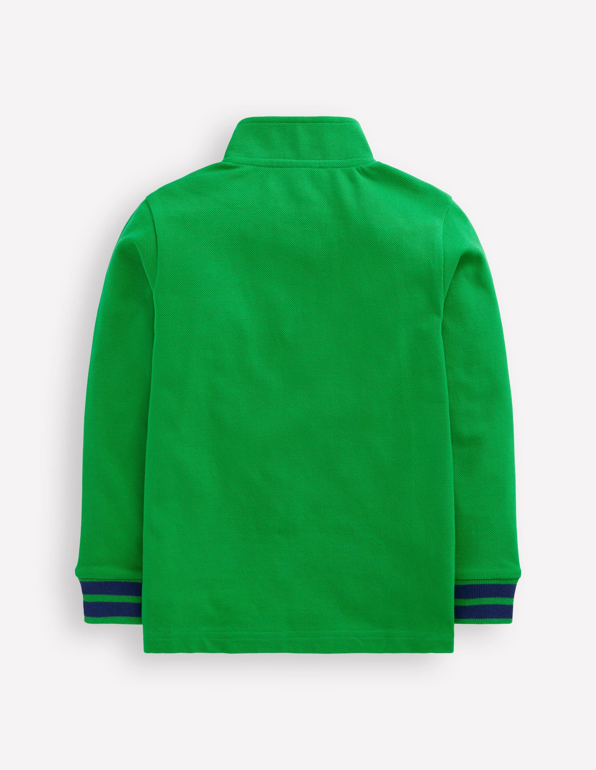 Piqué-Poloshirt mit halbem Reißverschluss-Baumgrün-2