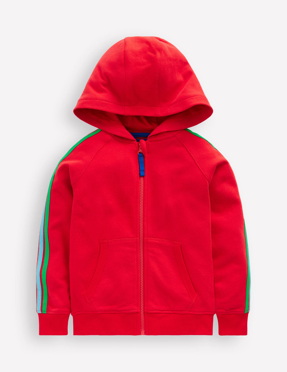 Sweat à capuche zippé arc-en-ciel-Rouge tomate cerise-1