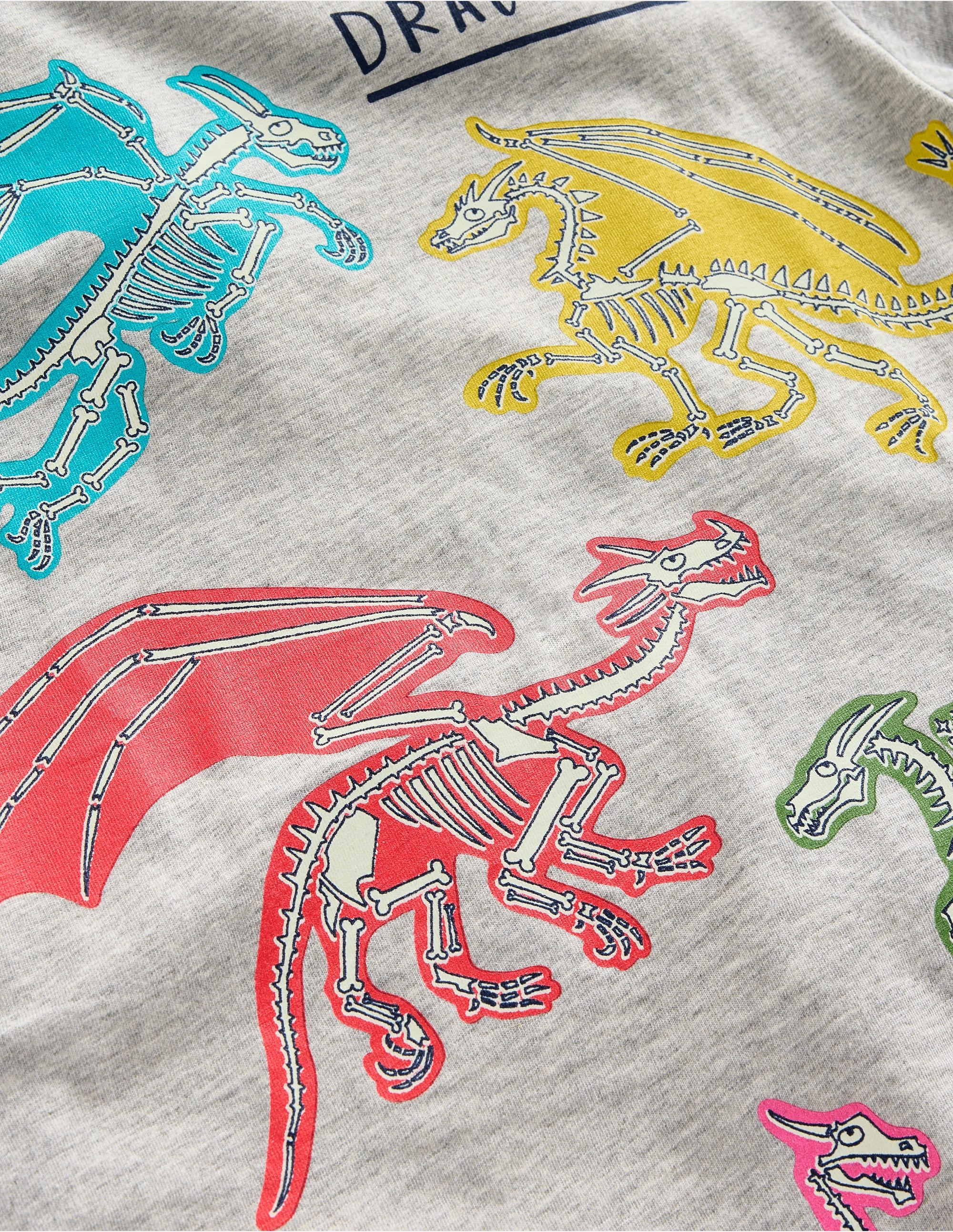 T-shirt phosphorescent-Dragons gris chiné - Image 3