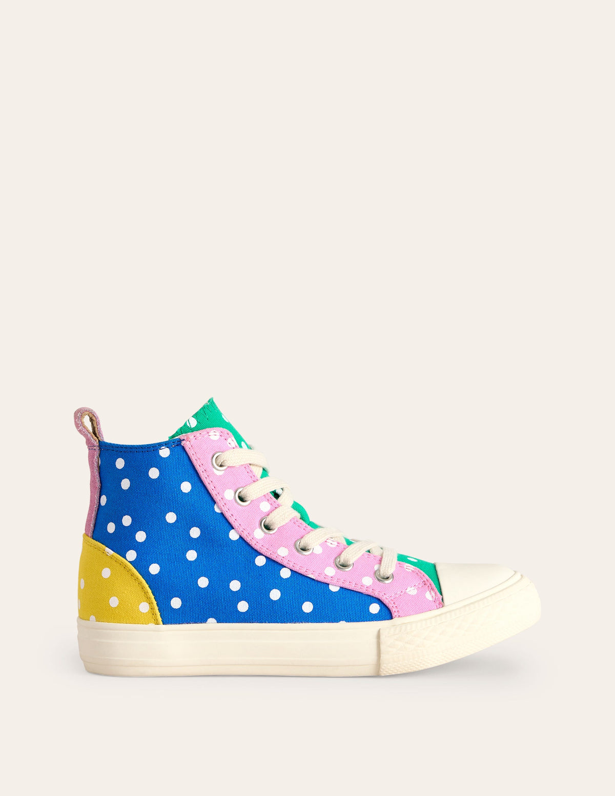 Hochgeschnittene Canvas-Sneaker-Bunt Punkte - Image 1