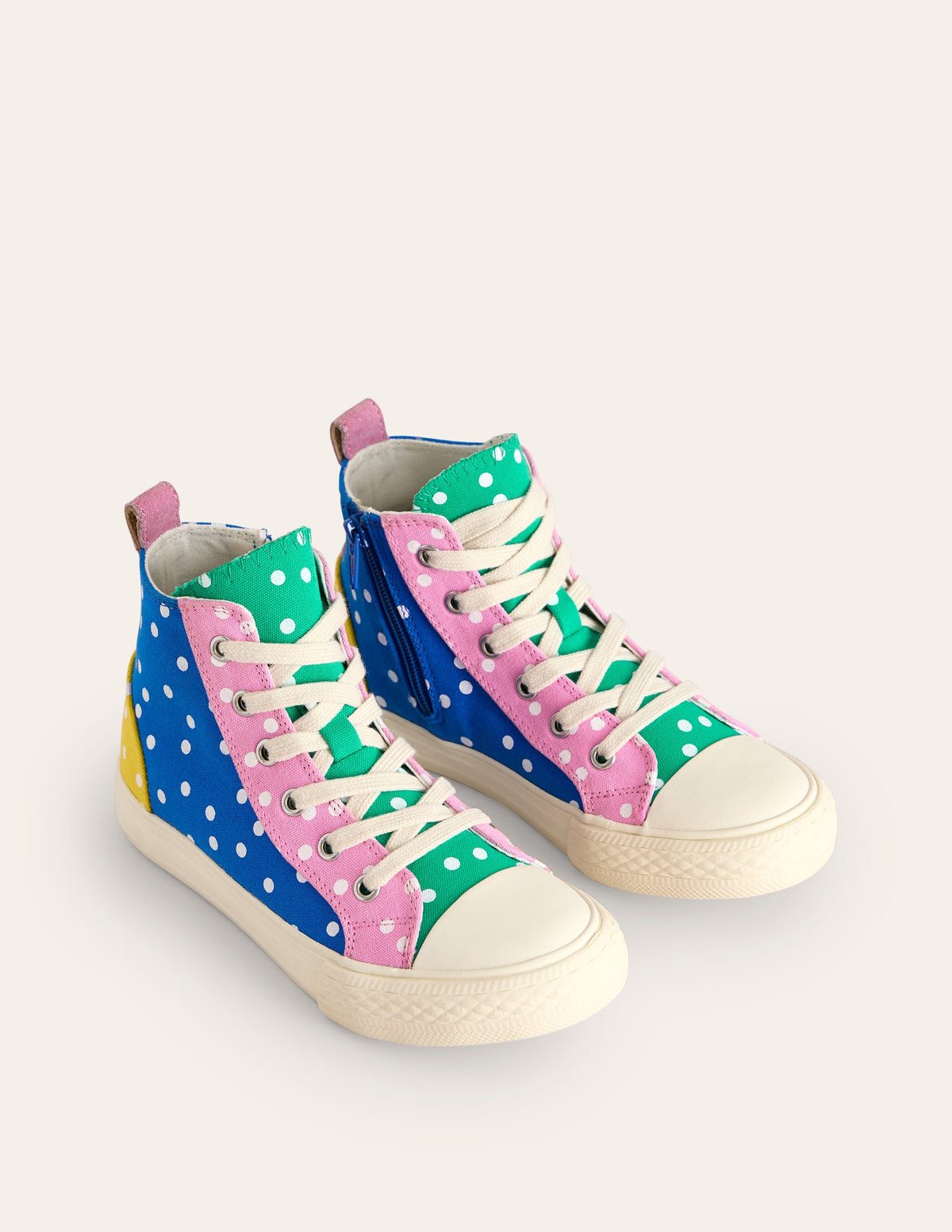 Hochgeschnittene Canvas-Sneaker-Bunt Punkte - Image 2