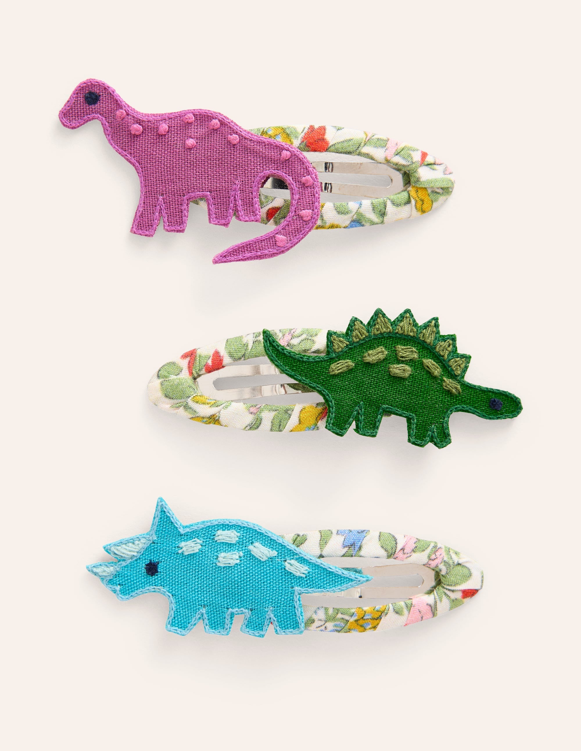 Haarspangen im 3er-Pack-Bunt, Dinosaurier - Image 1
