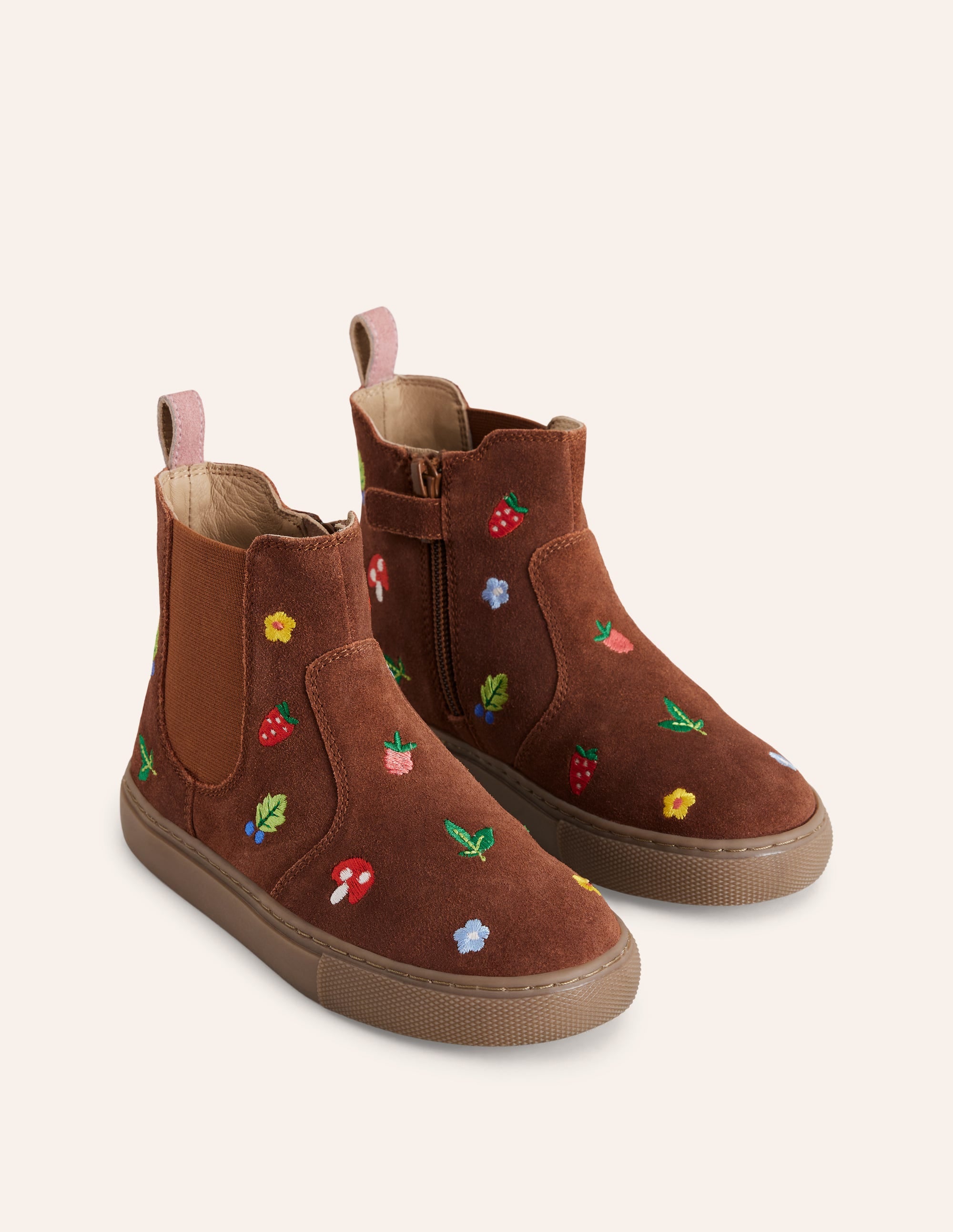 Bestickte Stiefeletten-Hellbraun Gestickte Motive - Image 2
