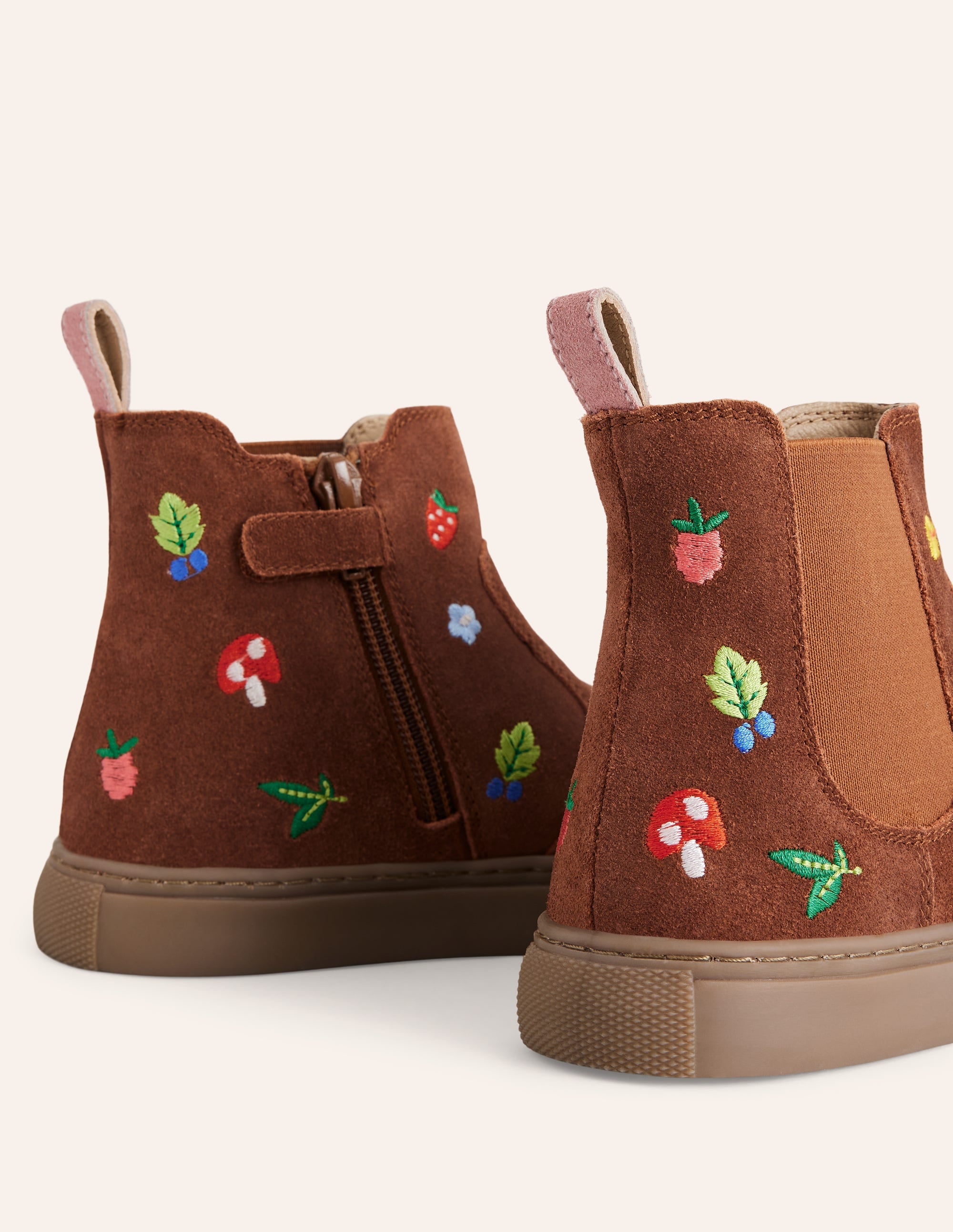 Bestickte Stiefeletten-Hellbraun Gestickte Motive - Image 3