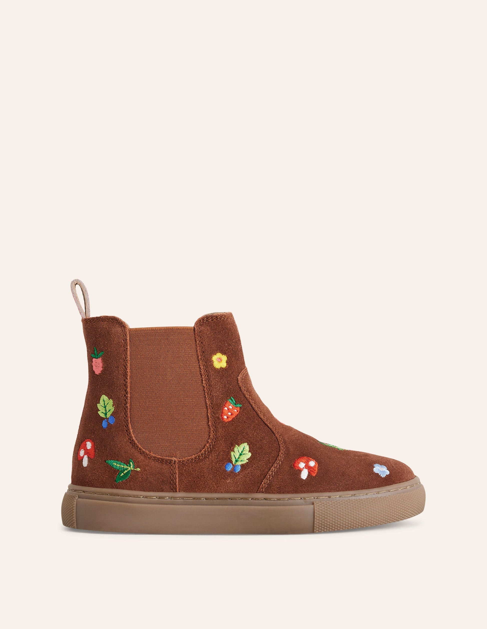 Bestickte Stiefeletten-Hellbraun Gestickte Motive-1