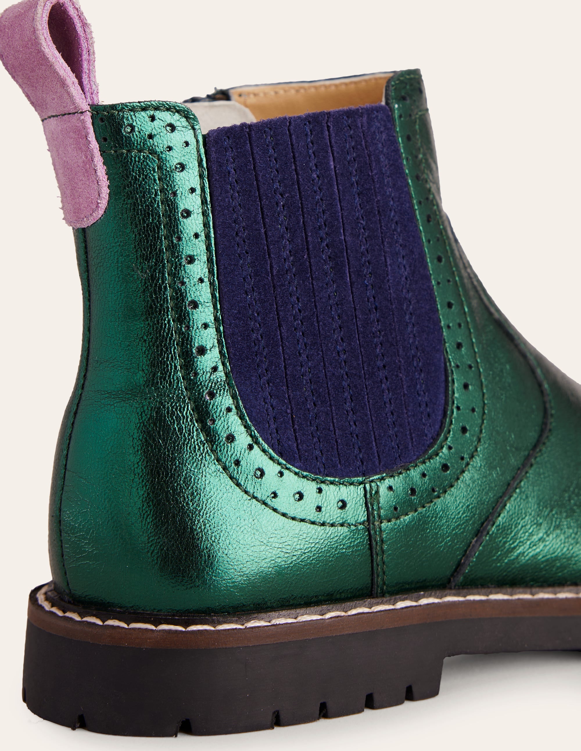 Chelsea-Stiefel aus Leder-Metallic-Grün - Image 2