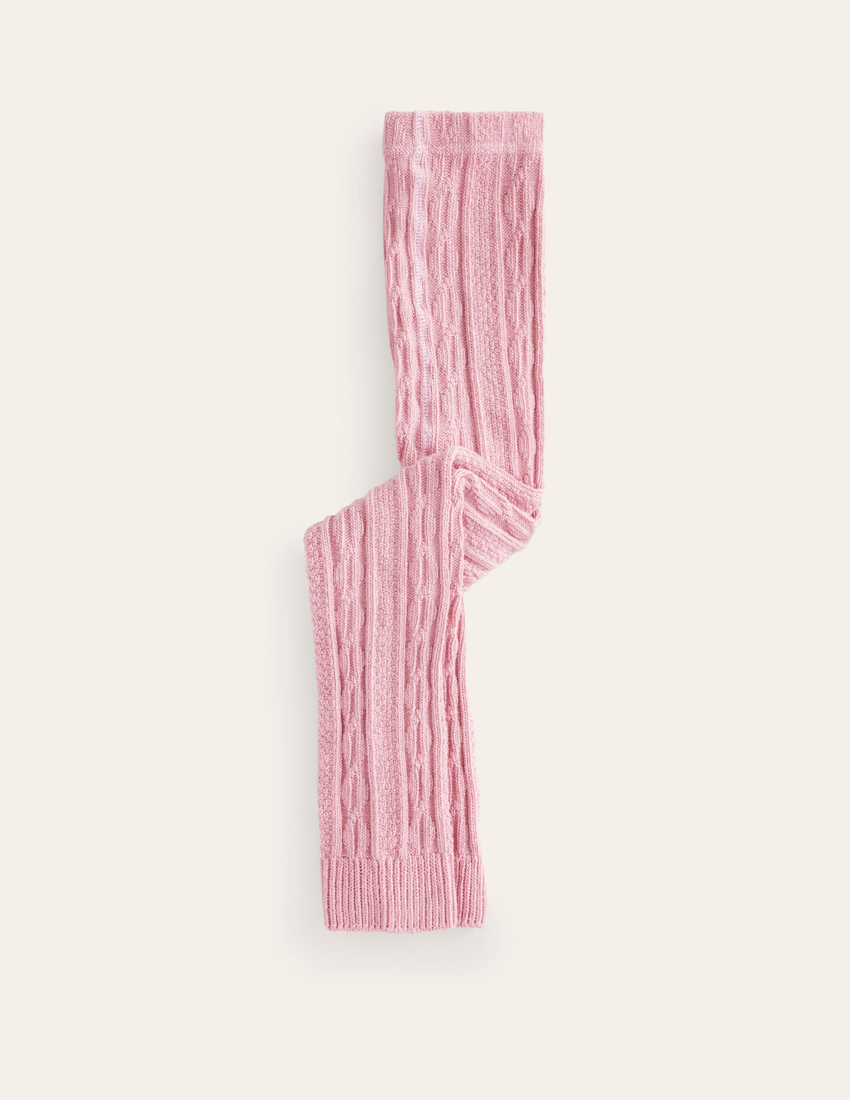 Cable Footless Tights-Vintage Pink - Image 1