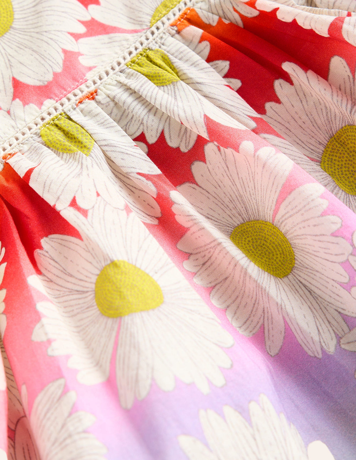 Leichtes Freizeitkleid-Bunt Ombré Gänseblümchen-3