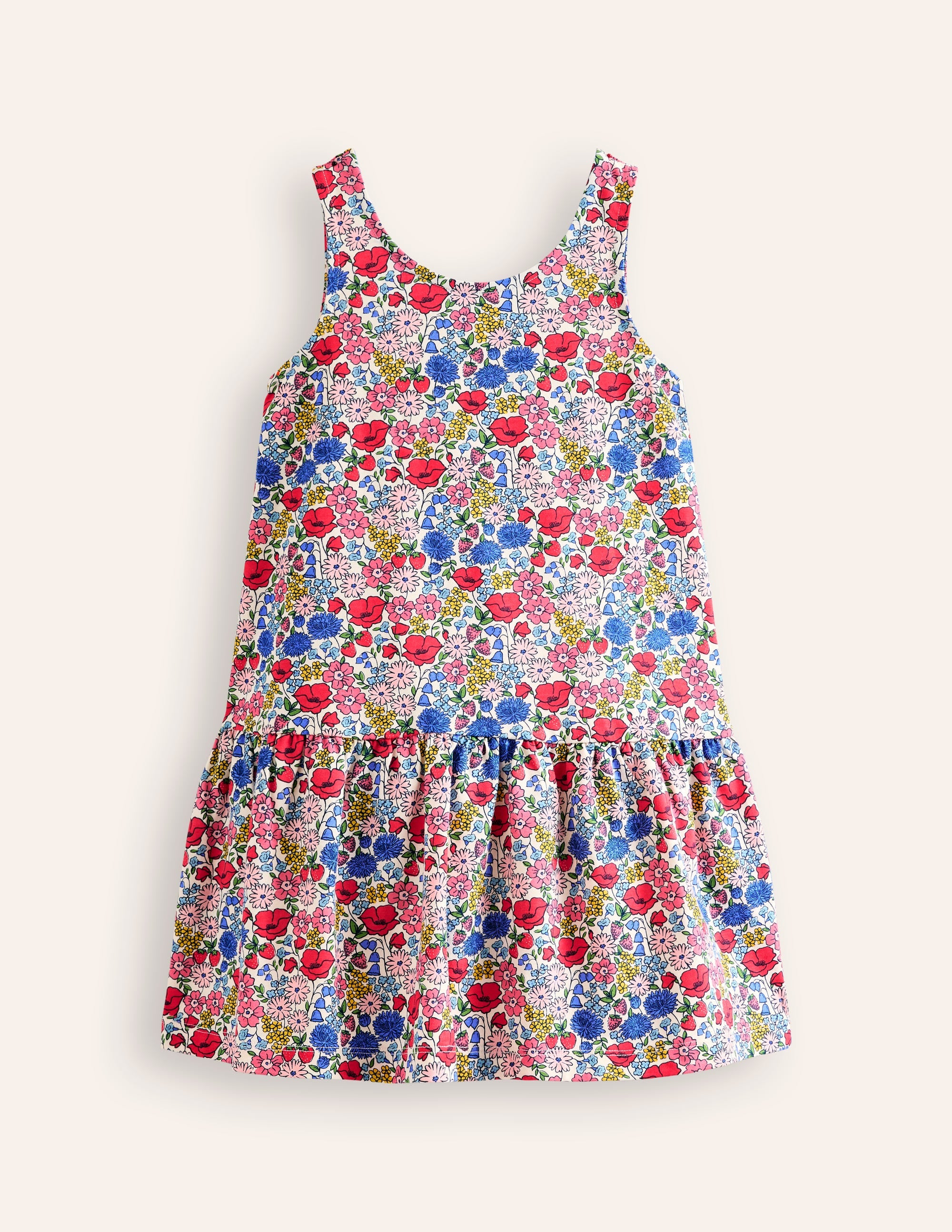 Trägerkleid mit tiefer Taille-Bunt Blumenbeet - Image 1