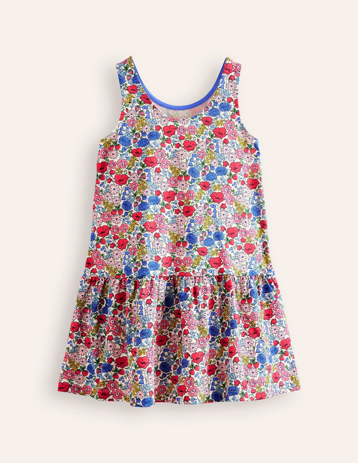 Trägerkleid mit tiefer Taille-Bunt Blumenbeet - Image 2