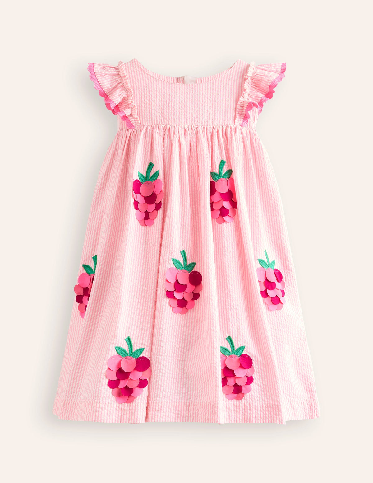 Flatterkleid mit Früchten-Kirschblütenrosa/Naturweiß Himbeere - Image 1