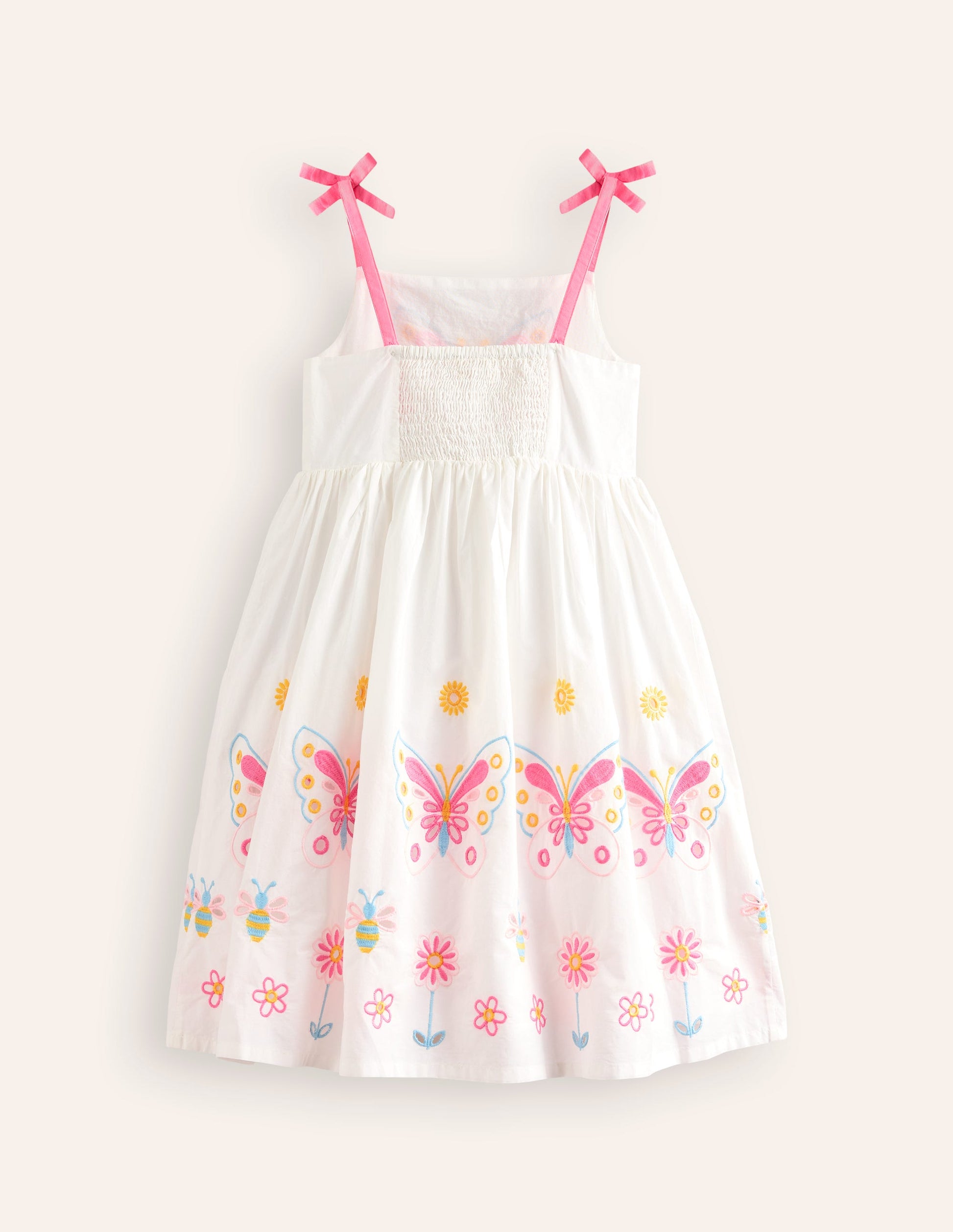 Kleid mit Schmetterlingen in Lochstickerei-Vanille/Naturweiß-2