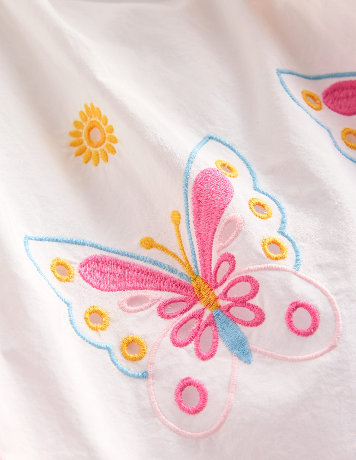 Kleid mit Schmetterlingen in Lochstickerei-Vanille/Naturweiß-3