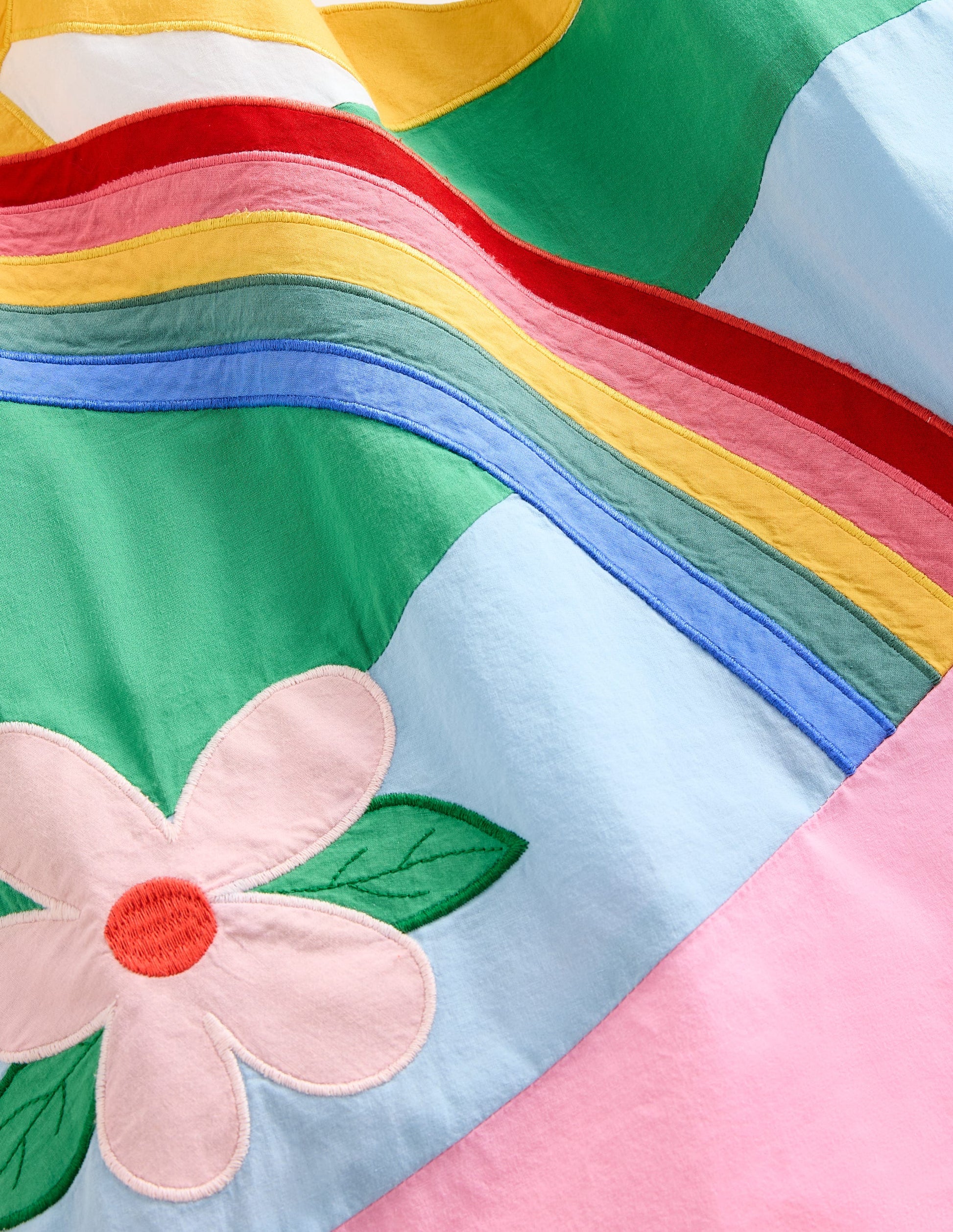 Strappy Appliqué Dress-Multi Rainbow Scene-3