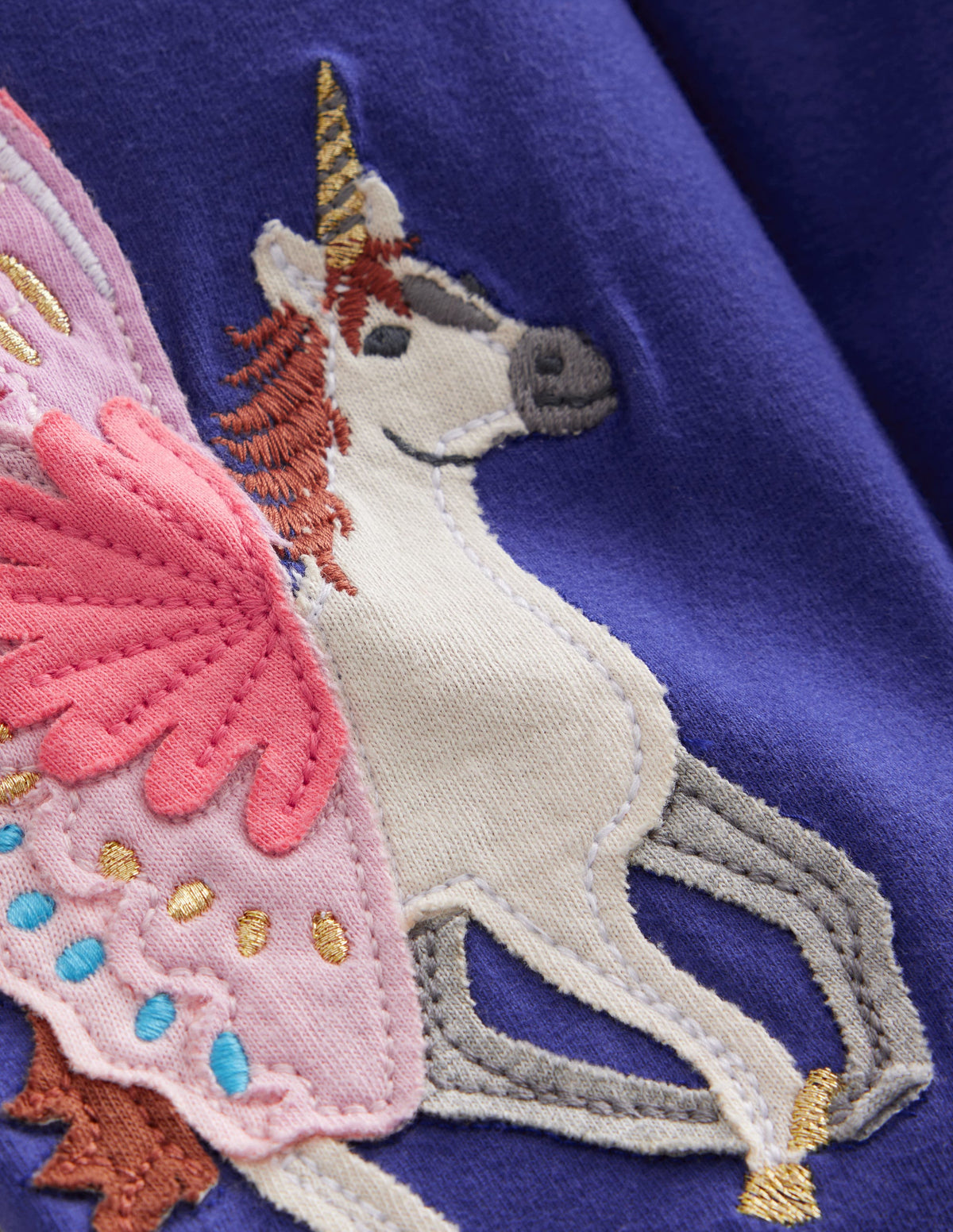 Appliqué Leggings-Navy Unicorns-3