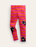 Legging à appliqué-Chats rose/orange