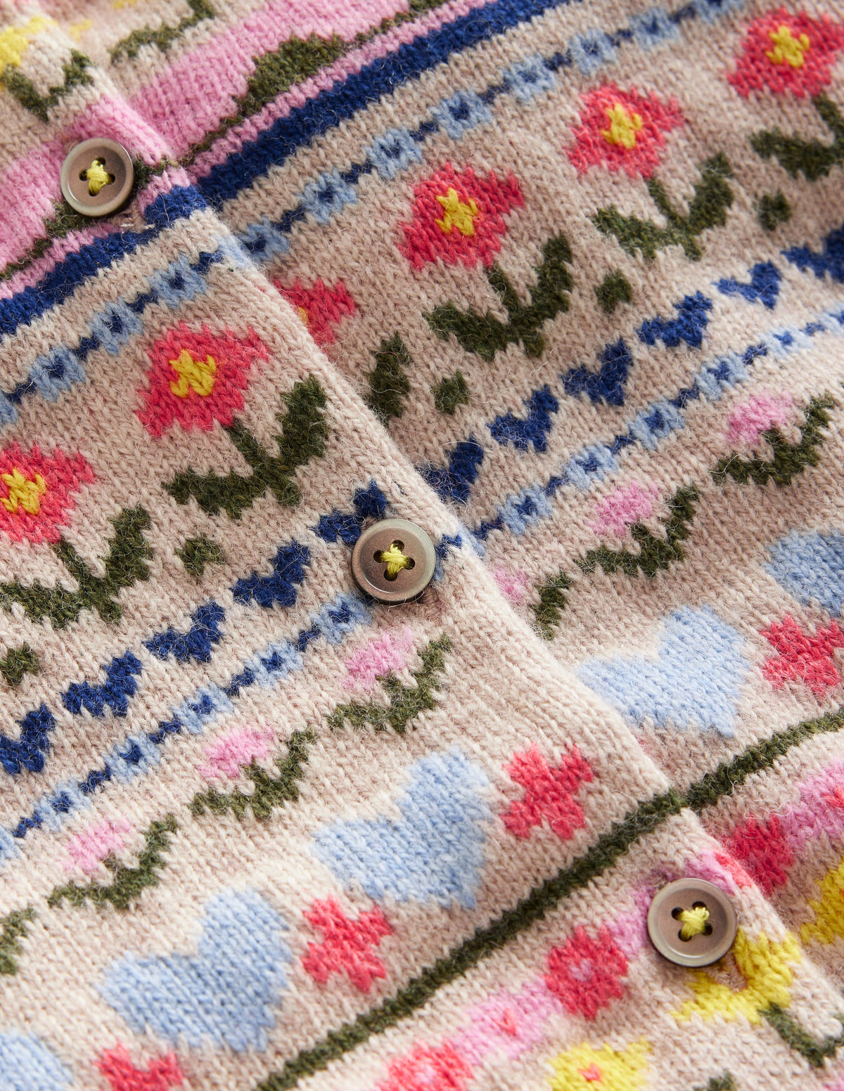 Edie Fair Isle Cardigan-Ecru Marl Flowers - Image 7